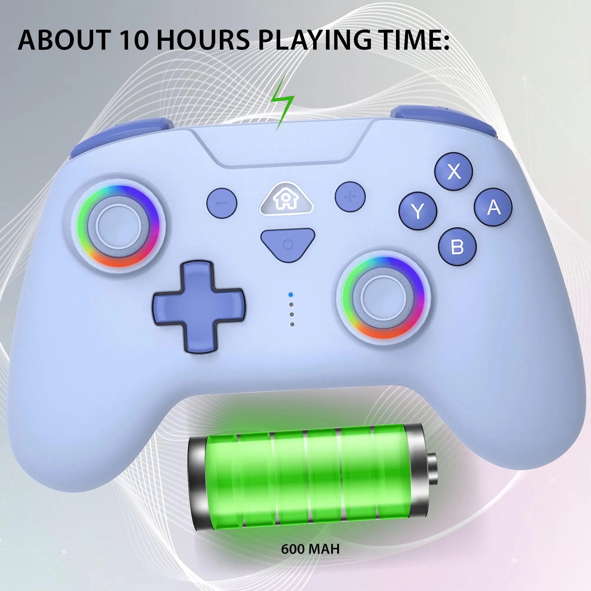Subsonic - Controller Wireless per Switch 2 e Switch - Sweet Blue - immagine 5