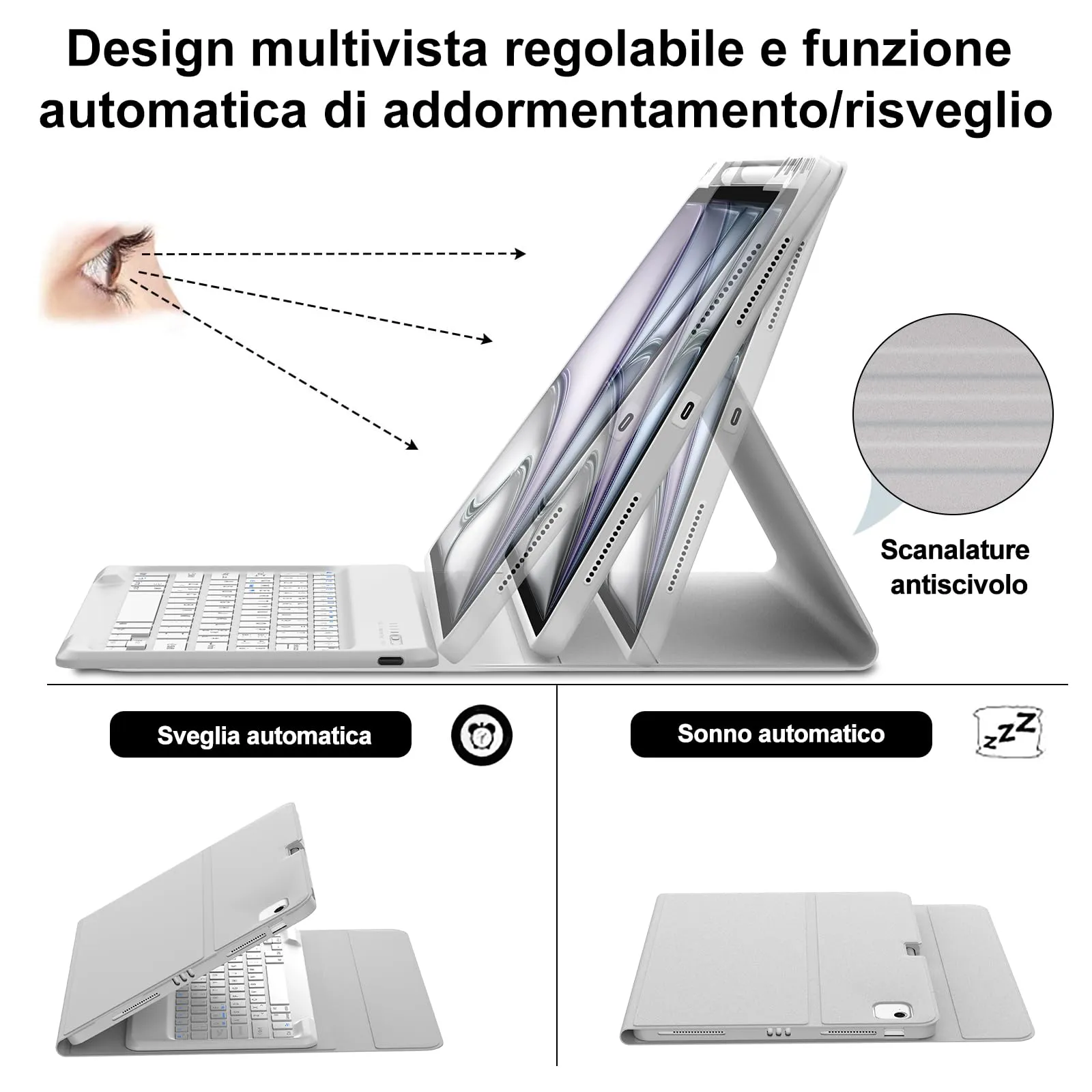 Tastiera per iPad Air 13 M4 2026/M3 2025/M2 2024/iPad Pro 12.9 3-6 Gen - immagine 5