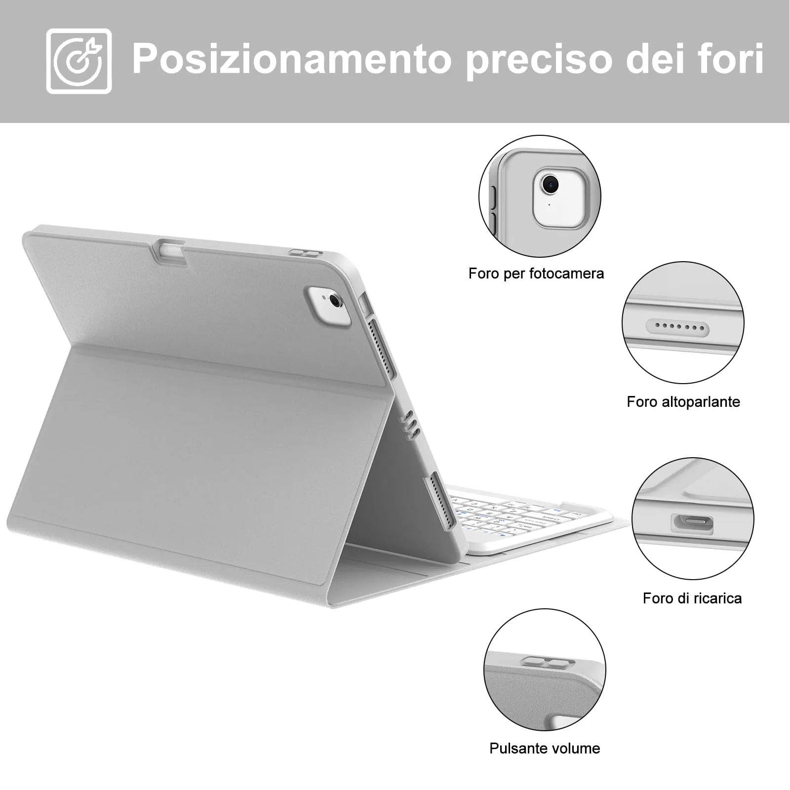 Tastiera per iPad Air 13 M4 2026/M3 2025/M2 2024/iPad Pro 12.9 3-6 Gen - immagine 6