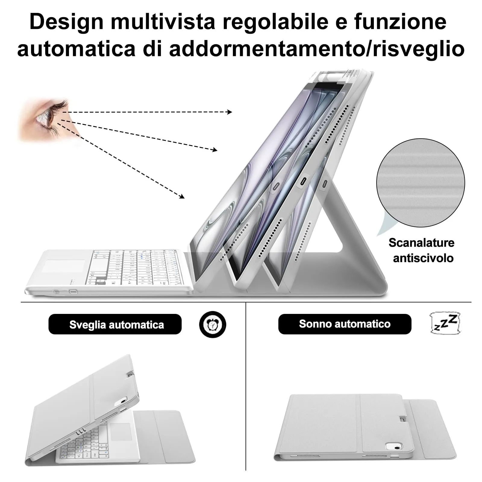 Tastiera per iPad Air 13 M4 2026/M3 2025/M2 2024/iPad Pro 12.9 3-6 Gen - immagine 5