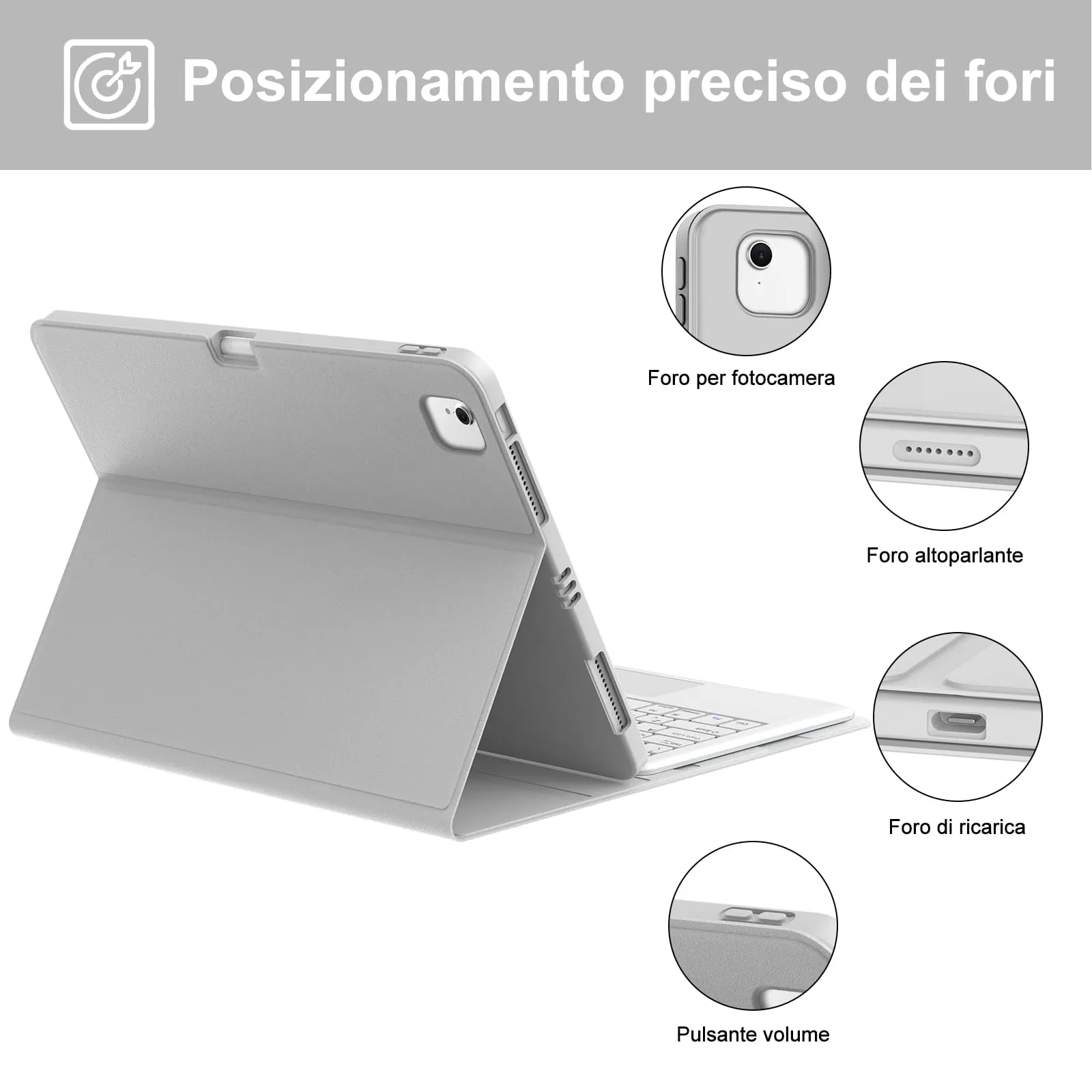 Tastiera per iPad Air 13 M4 2026/M3 2025/M2 2024/iPad Pro 12.9 3-6 Gen - immagine 6