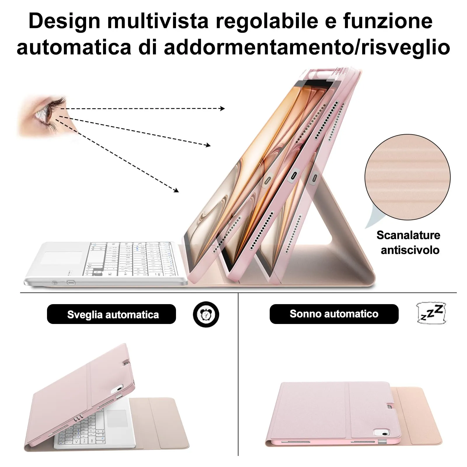 Tastiera Cover per iPad Air 13 M4 2026/M3/M2 13 Pollici/Pro 12.9 6-3 Gen - immagine 5