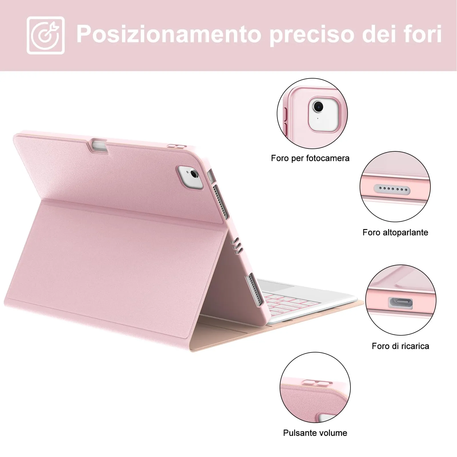 Tastiera Cover per iPad Air 13 M4 2026/M3/M2 13 Pollici/Pro 12.9 6-3 Gen - immagine 7