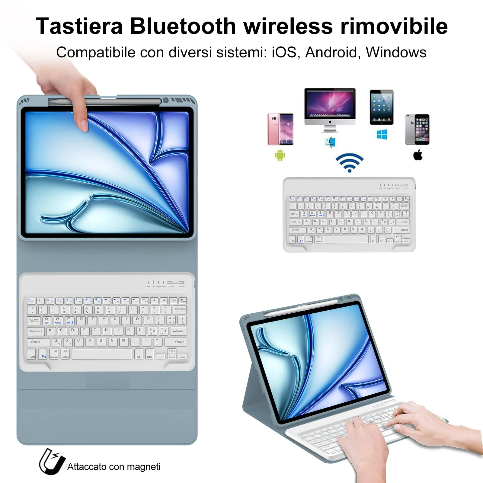 Tastiera per iPad Air 13 M4 2026/M3 2025/M2 2024/iPad Pro 12.9 3-6 Gen - immagine 3