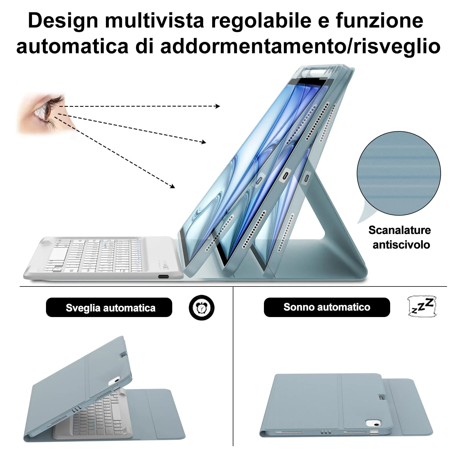 Tastiera per iPad Air 13 M4 2026/M3 2025/M2 2024/iPad Pro 12.9 3-6 Gen - immagine 5