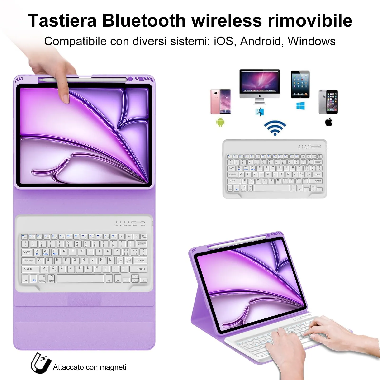 Tastiera per iPad Air 13 M4 2026/M3 2025/M2 2024/iPad Pro 12.9 3-6 Gen - immagine 3