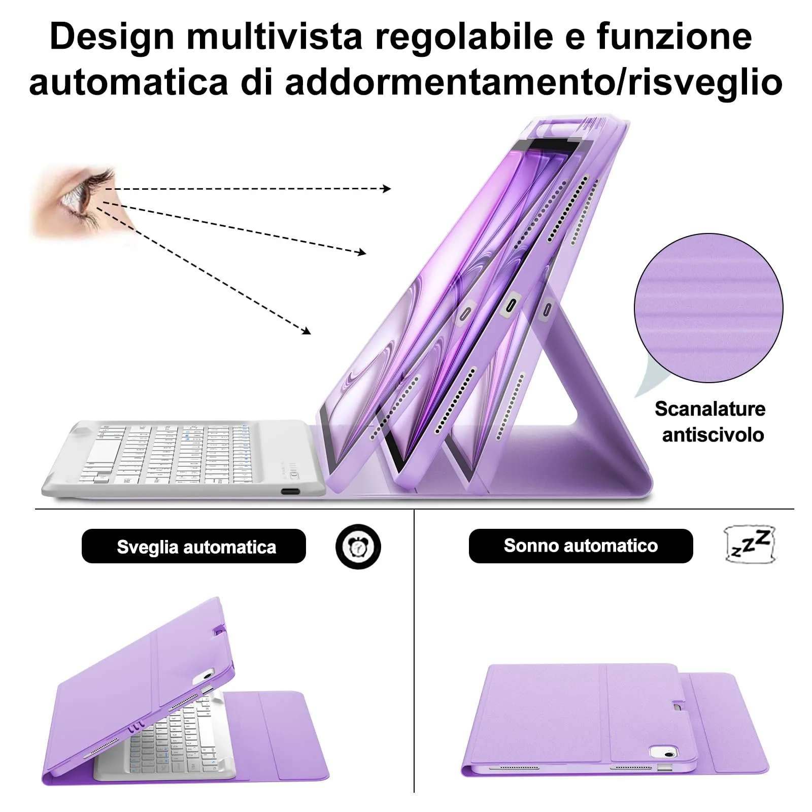 Tastiera per iPad Air 13 M4 2026/M3 2025/M2 2024/iPad Pro 12.9 3-6 Gen - immagine 5