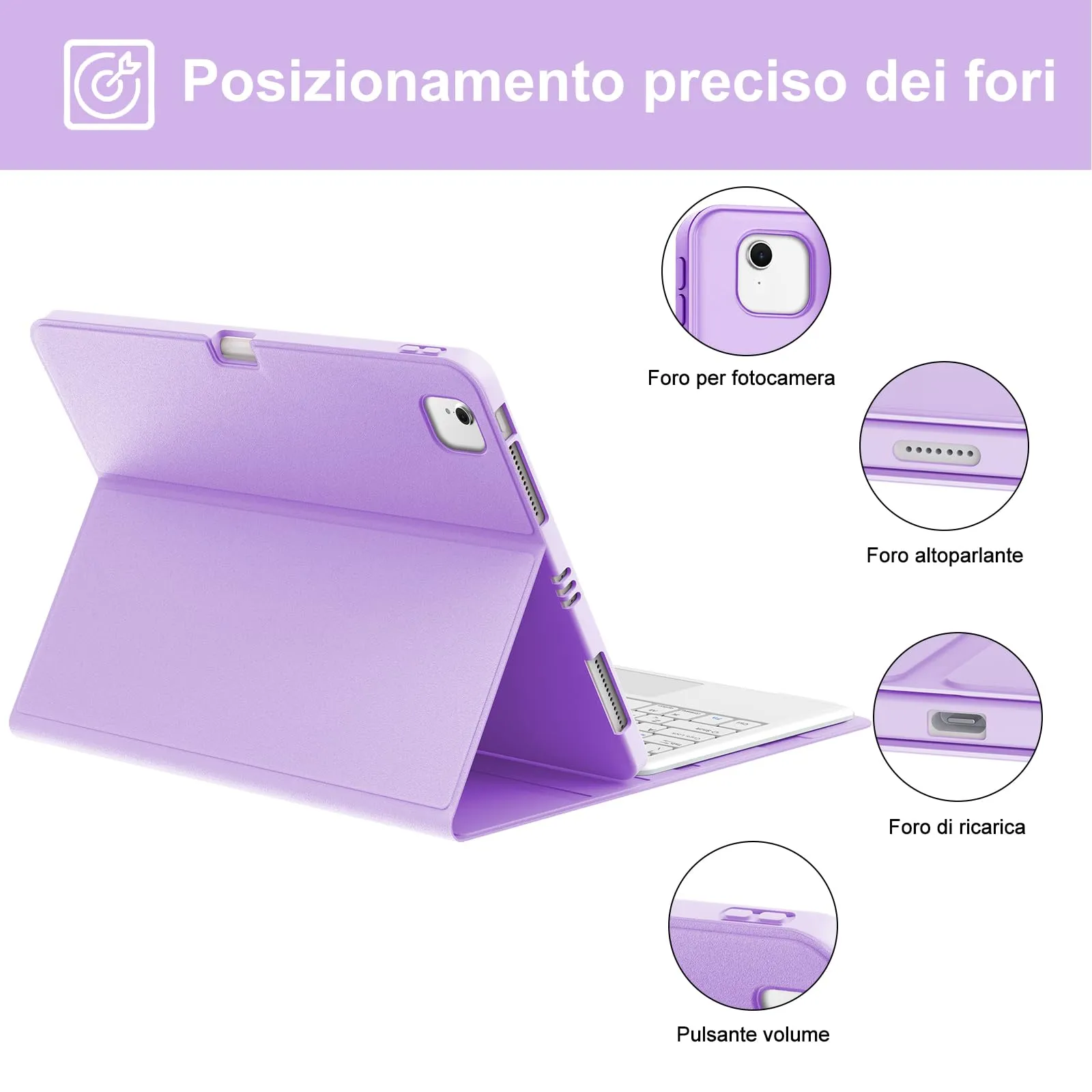 Tastiera Cover per iPad Air 13 M4 2026/M3 2025/M2 2024/Pro 12.9 3-6 Gen - immagine 6