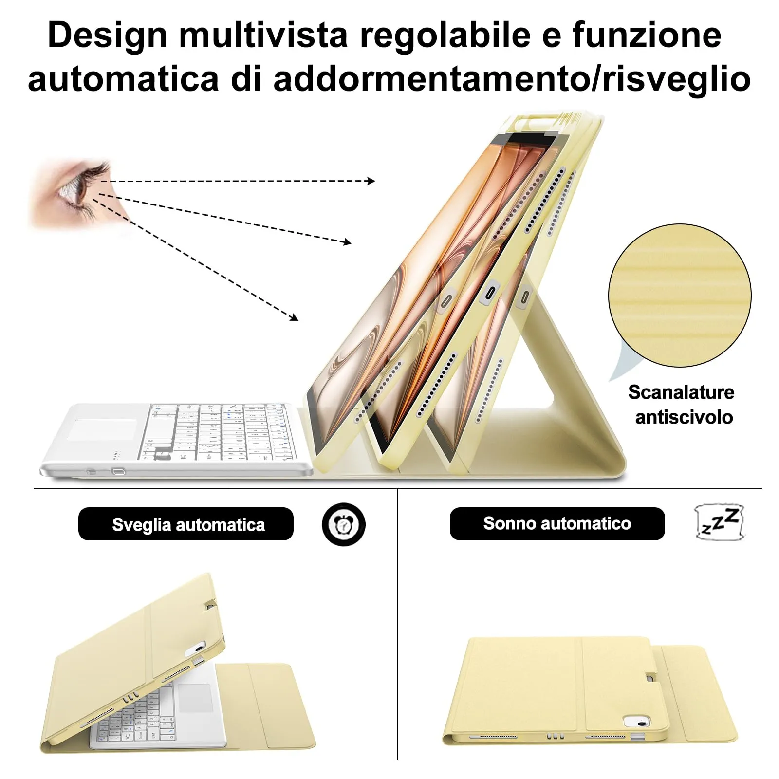 Tastiera Cover per iPad Air 13 M4 2026/M3/M2 13 Pollici/Pro 12.9 6-3 Gen - immagine 5