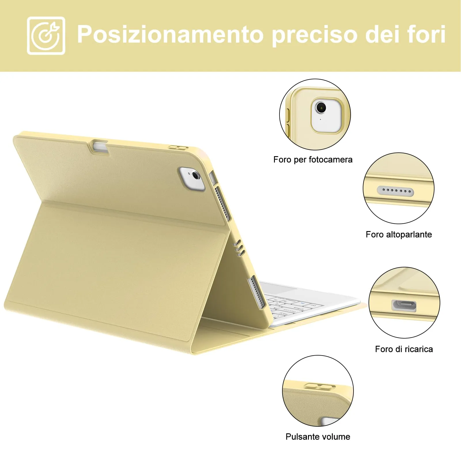 Tastiera Cover per iPad Air 13 M4 2026/M3/M2 13 Pollici/Pro 12.9 6-3 Gen - immagine 6