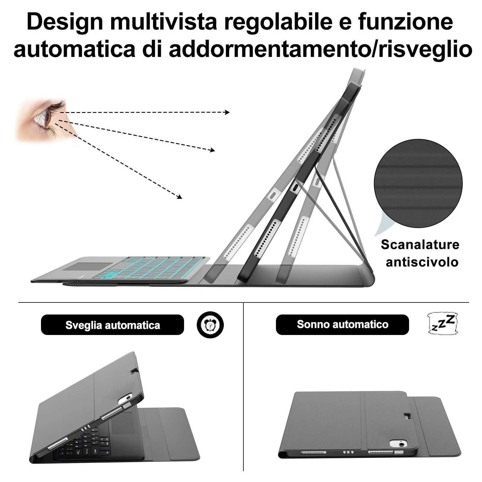 Tastiera Cover per iPad Air 13 M4 2026/M3/M2 13 Pollici/Pro 12.9 6-3 Gen - immagine 6