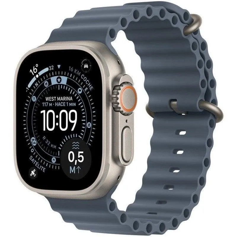 Apple Watch Ultra 3 GPS + Cellular 49mm OLED Titanio Naturale Correa Ocean Blu Grande Resistenza Acqua 10ATM IP6X SpO2 - immagine 1