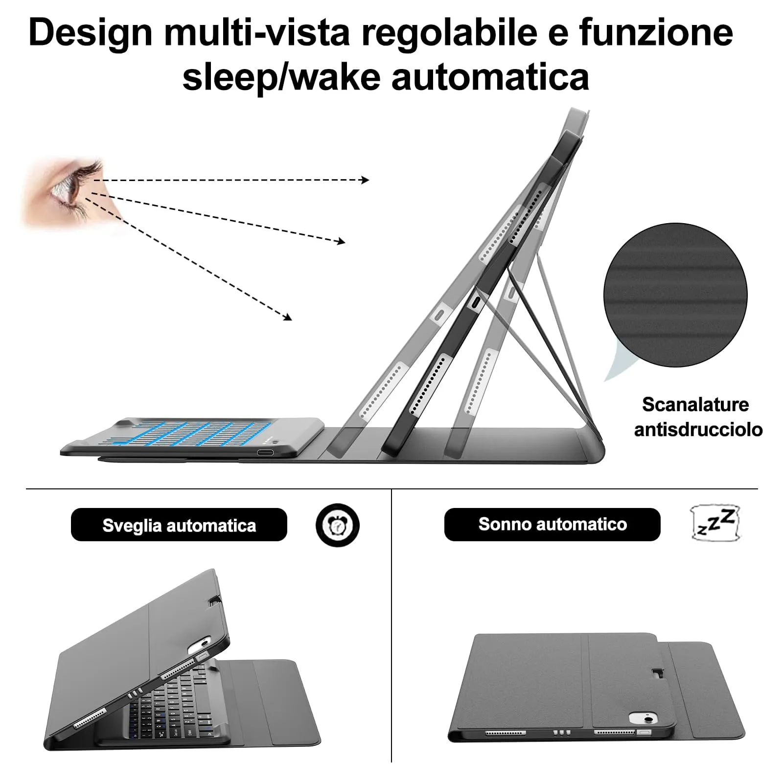 Tastiera per iPad Air 13 M4 2026/M3 2025/M2 2024/iPad Pro 12.9 3-6 Gen - immagine 7