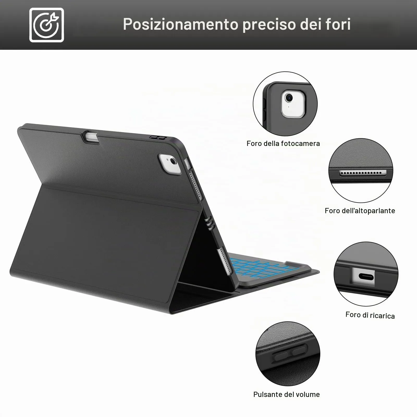 Tastiera per iPad Air 13 M4 2026/M3 2025/M2 2024/iPad Pro 12.9 3-6 Gen - immagine 8