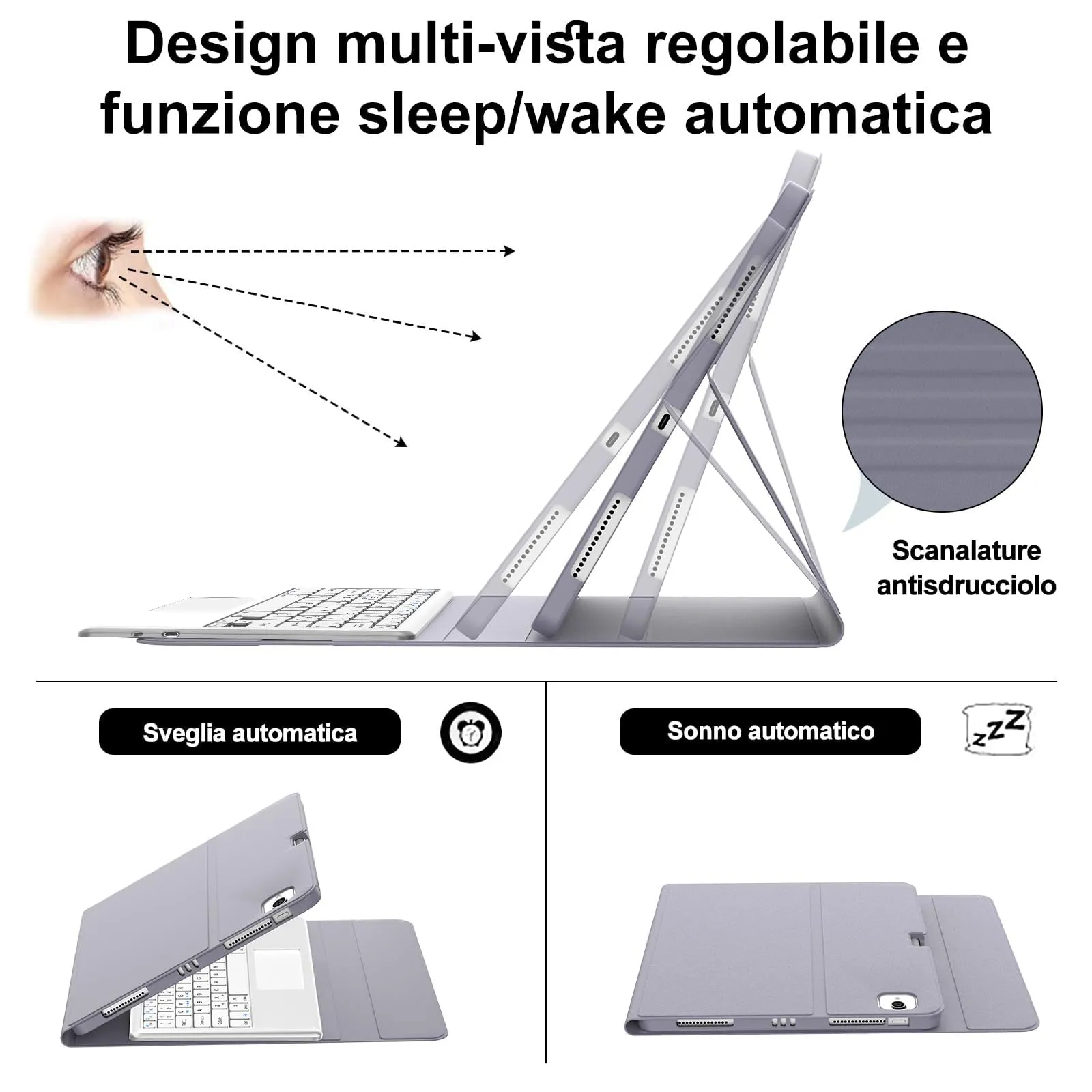 Tastiera per iPad Air 13 M4 2026/M3 2025/M2 2024/iPad Pro 12.9 3-6 Gen - immagine 6