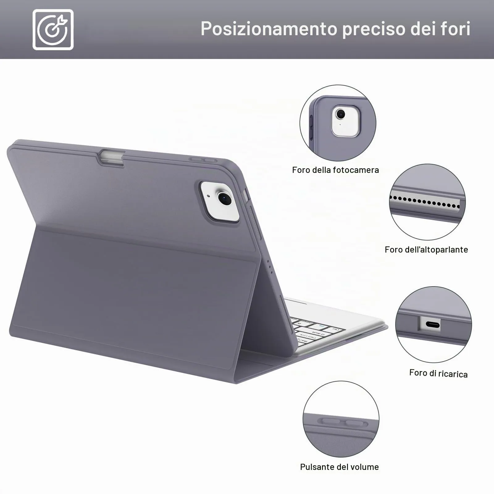 Tastiera per iPad Air 13 M4 2026/M3 2025/M2 2024/iPad Pro 12.9 3-6 Gen - immagine 7
