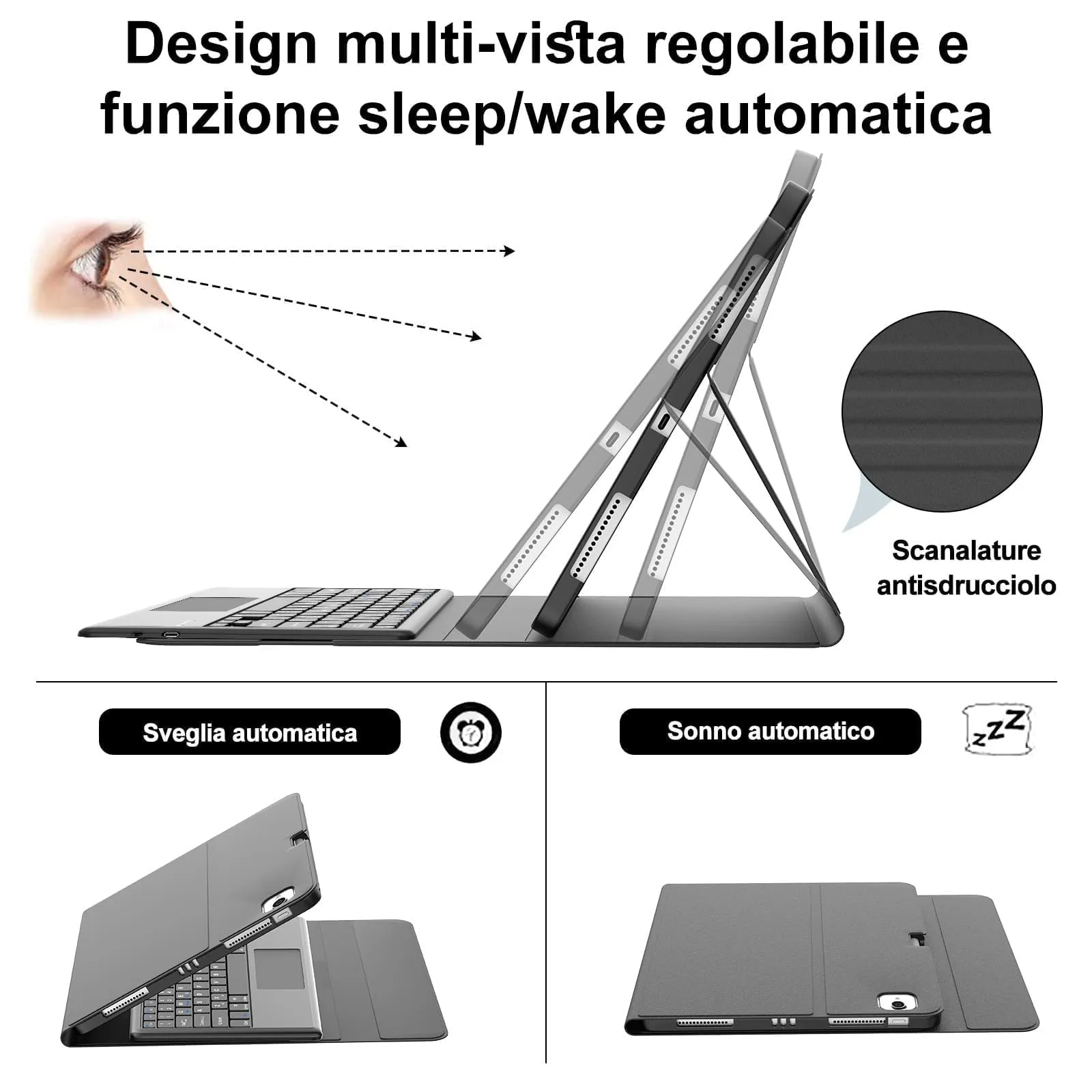 Tastiera per iPad Air 13 M4 2026/M3 2025/M2 2024/iPad Pro 12.9 3-6 Gen - immagine 6