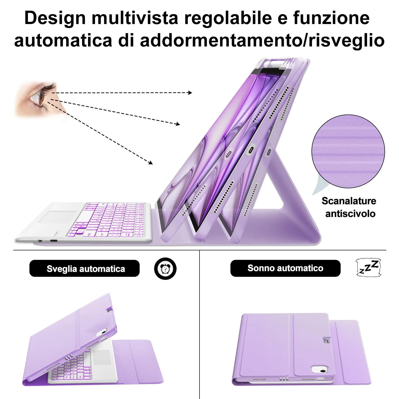 Tastiera Cover per iPad Air 13 M4 2026/M3/M2 13 Pollici/Pro 12.9 6-3 Gen - immagine 7