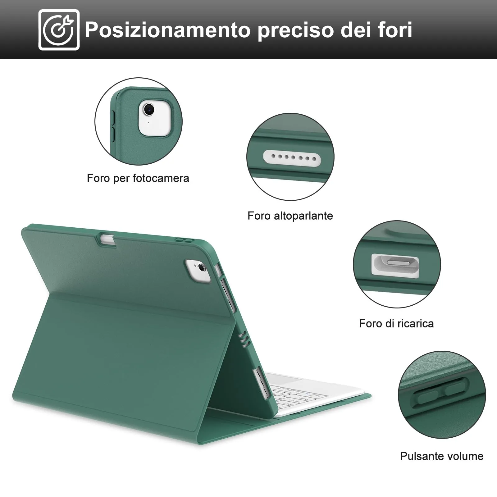 Tastiera Cover per iPad Air 13 M4 2026/M3/M2 13 Pollici/Pro 12.9 6-3 Gen - immagine 7