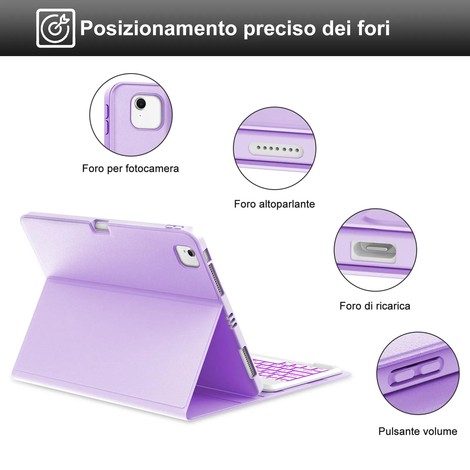 Tastiera Cover per iPad Air 13 M4 2026/M3/M2 13 Pollici/Pro 12.9 6-3 Gen - immagine 7