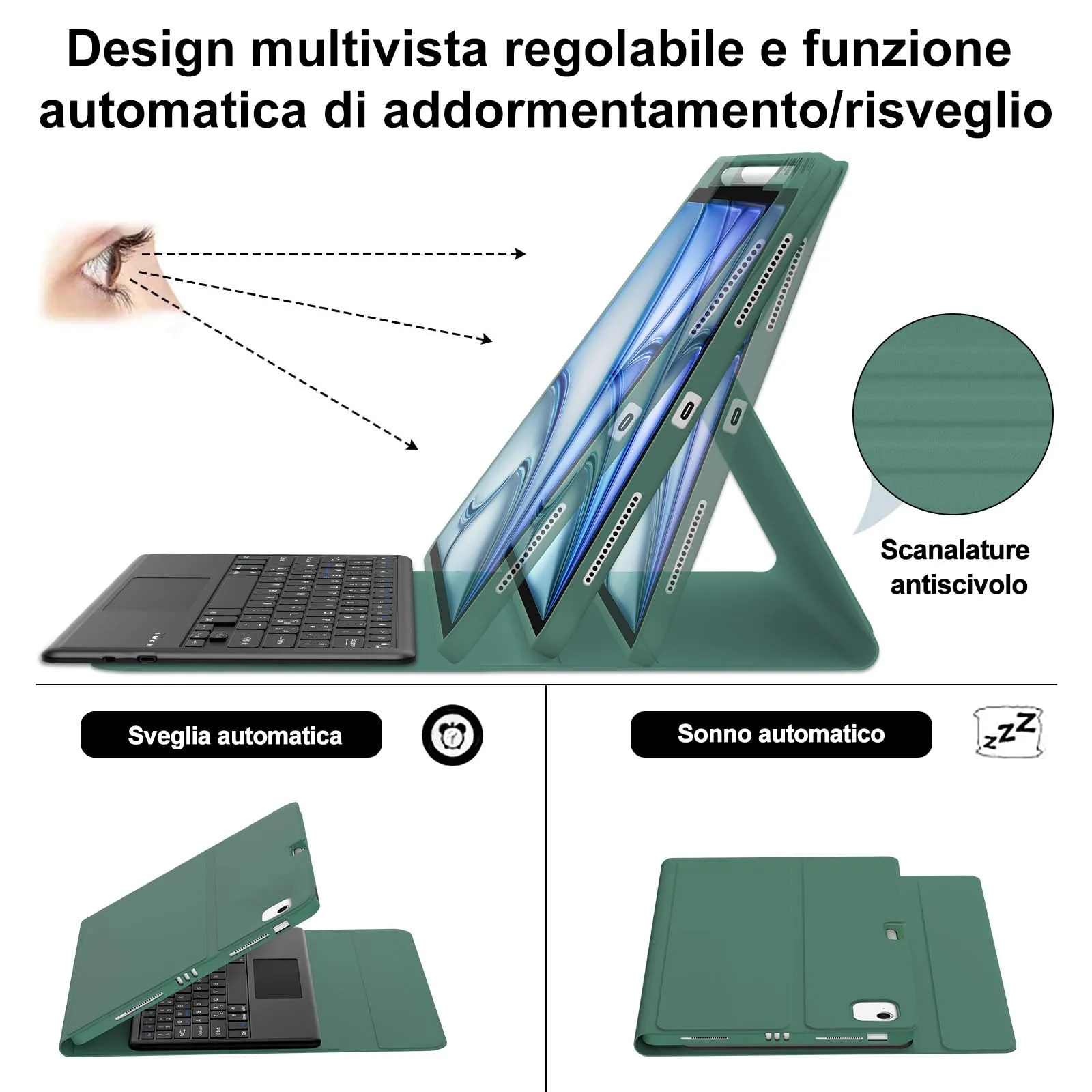 Tastiera Cover per iPad Air 13 M4 2026/M3/M2 13 Pollici/Pro 12.9 6-3 Gen - immagine 6