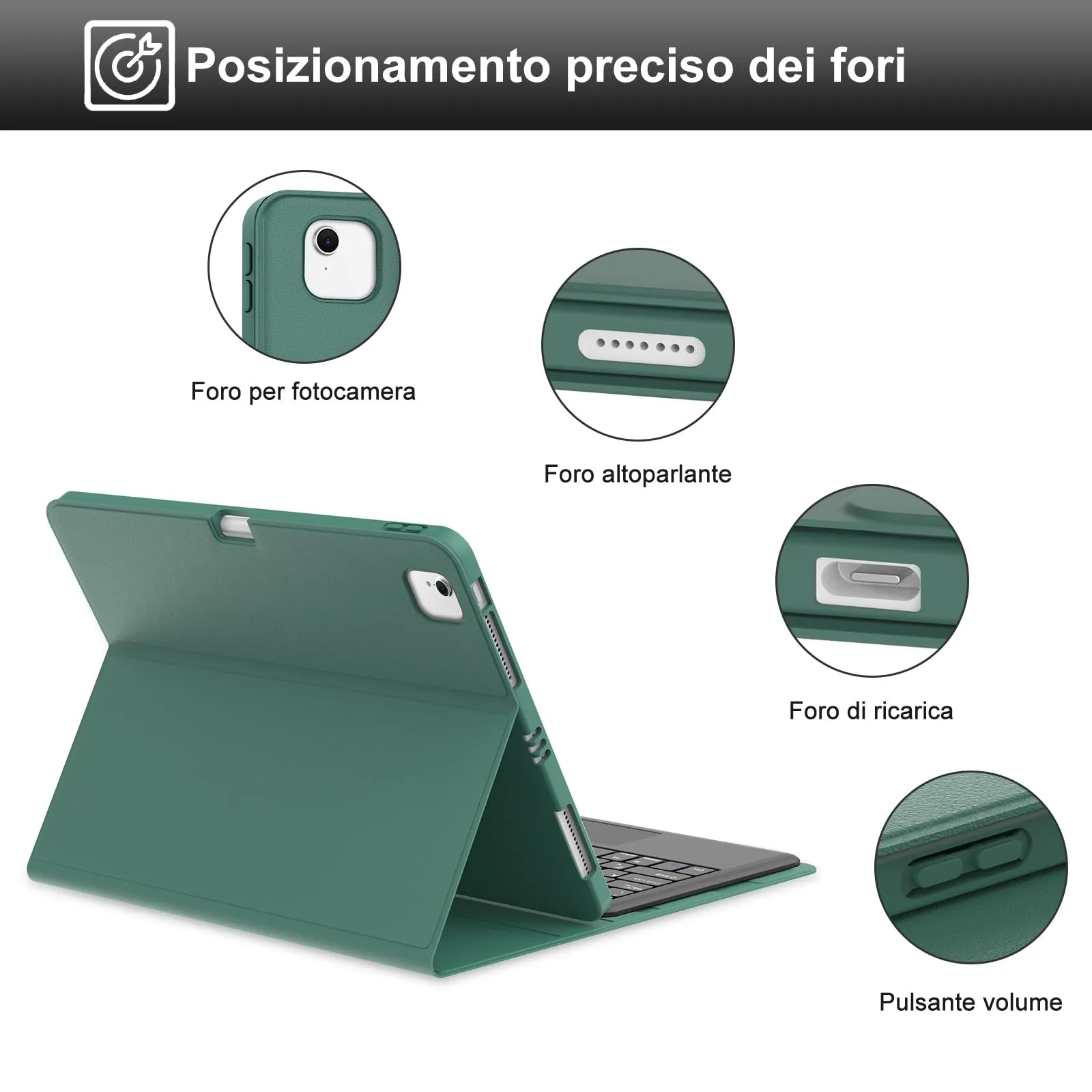 Tastiera Cover per iPad Air 13 M4 2026/M3/M2 13 Pollici/Pro 12.9 6-3 Gen - immagine 7