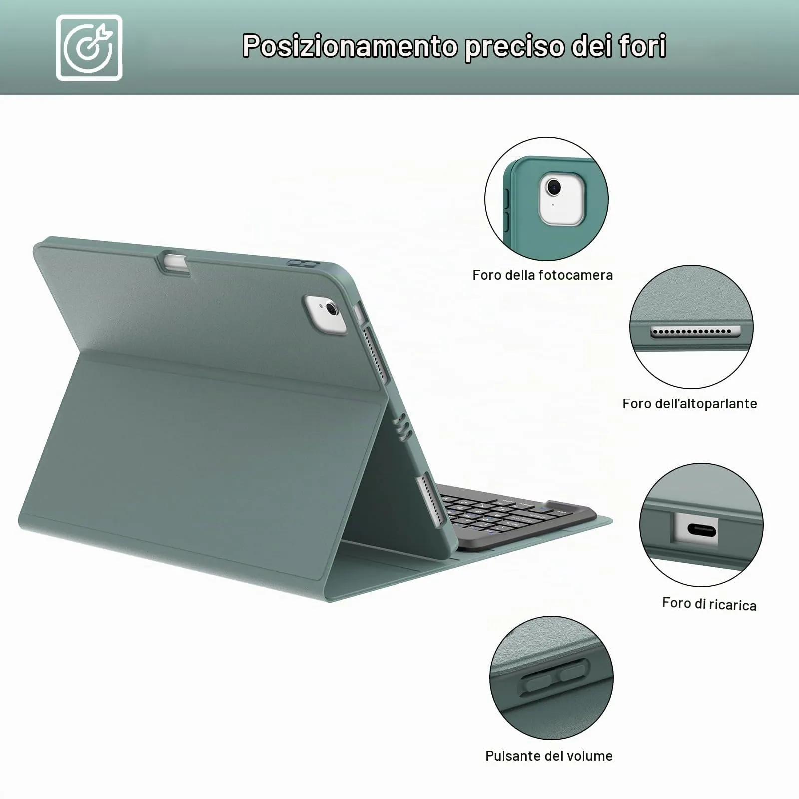 Tastiera Cover per iPad Air 13 M4 2026/M3/M2 13 Pollici/Pro 12.9 6-3 Gen - immagine 7