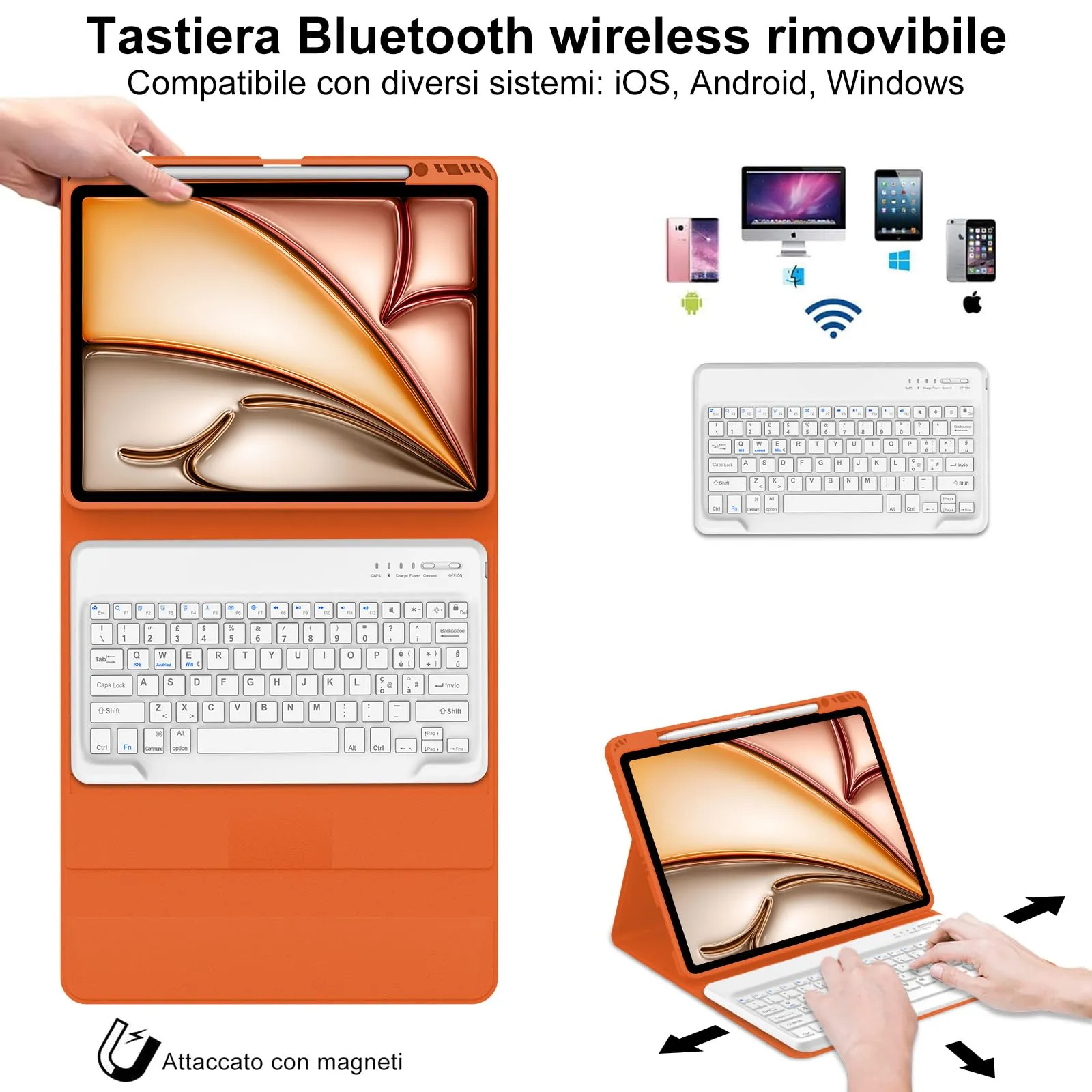 Tastiera Cover per iPad Air 13 M4 2026/M3/M2 13 Pollici/Pro 12.9 6-3 Gen - immagine 3