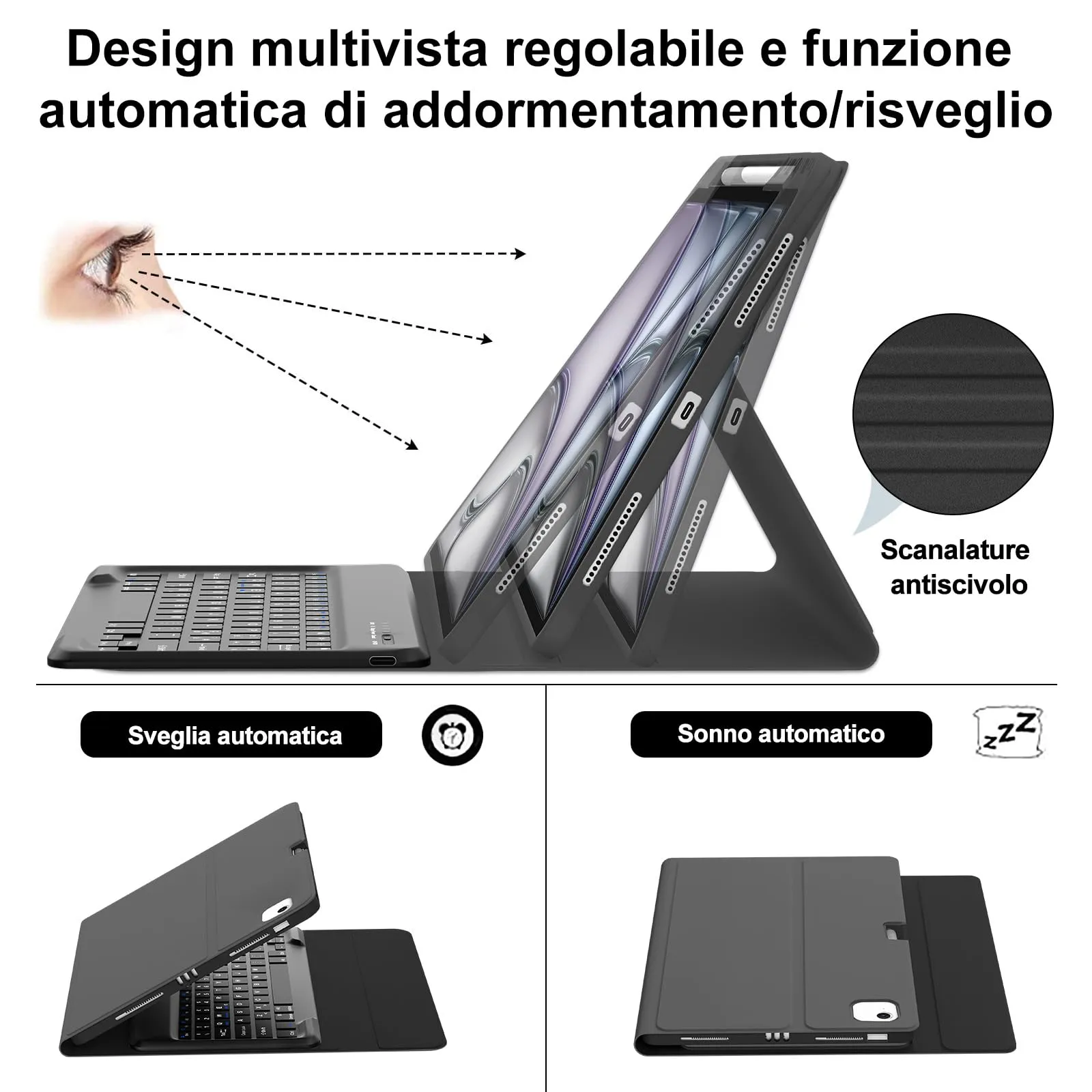 Tastiera per iPad Air 13 M4 2026/M3 2025/M2 2024/iPad Pro 12.9 3-6 Gen - immagine 5