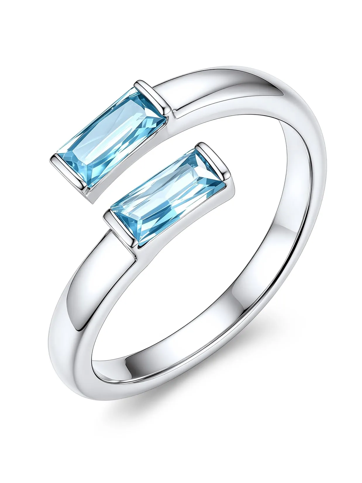 Suplight Anello Donna Argento Regolabile Rettangolare Pietre Portafortuna - immagine 1