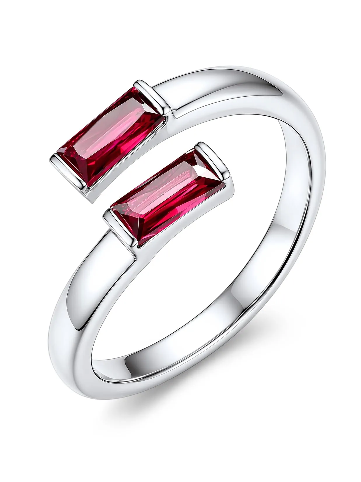 Suplight Anello Donna Argento Regolabile Rettangolare Pietre Portafortuna - immagine 1