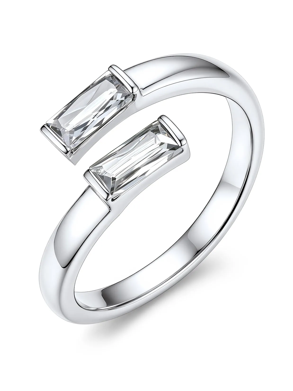 Suplight Anello Donna Argento Regolabile Rettangolare Pietre Portafortuna - immagine 1