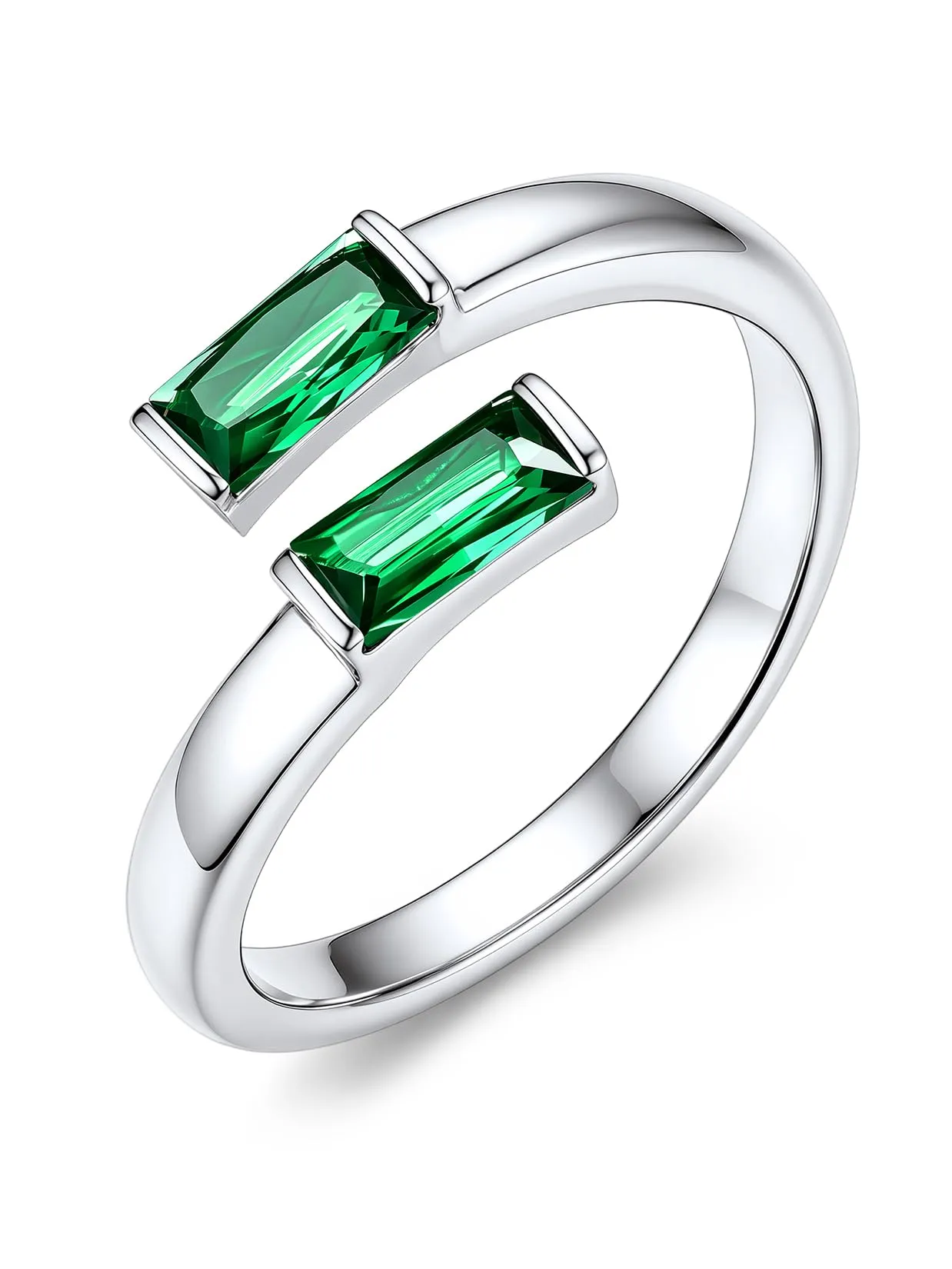 Suplight Anello Donna Argento Regolabile Rettangolare Pietre Portafortuna - immagine 1