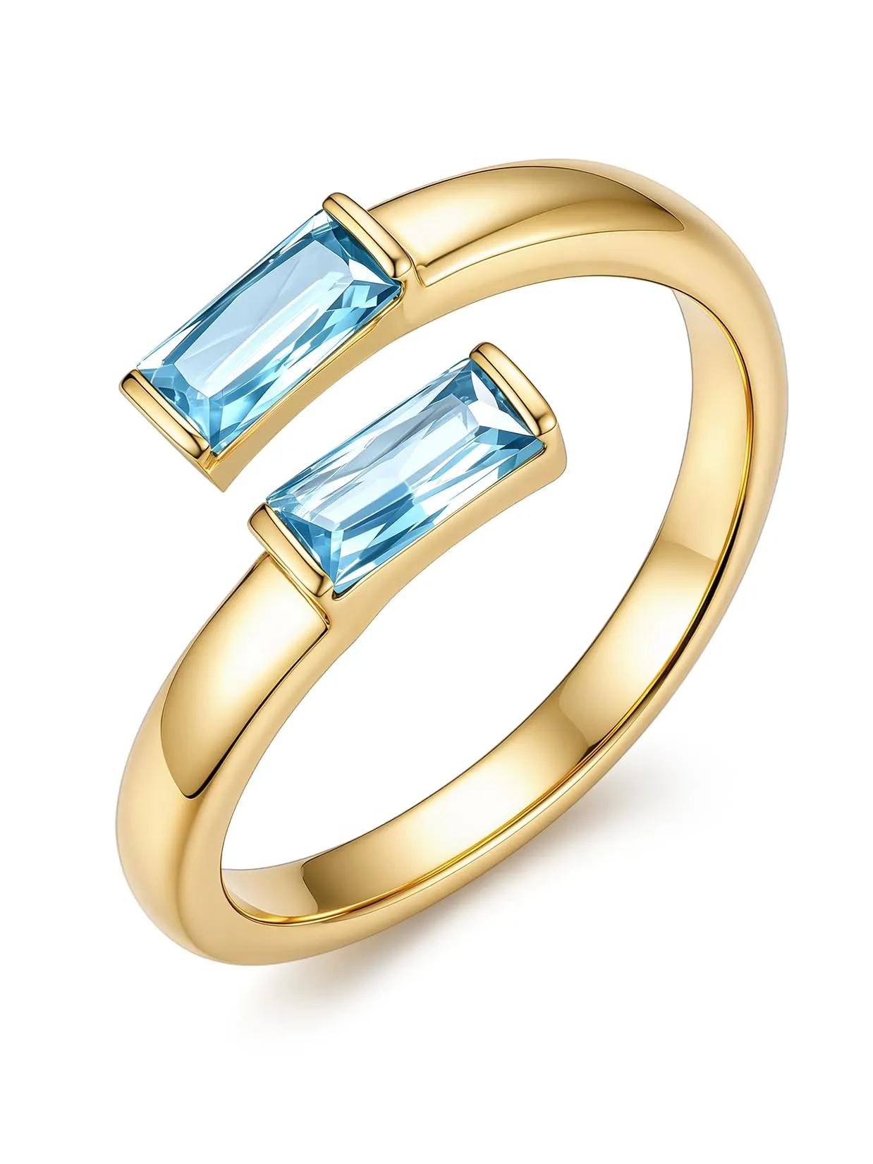 Suplight Anello Donna Oro Regolabile Rettangolare Pietre Portafortuna - immagine 1