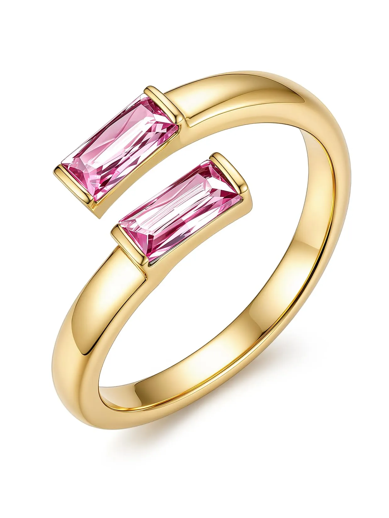 Suplight Anello Donna Oro Regolabile Rettangolare Pietre Portafortuna - immagine 1