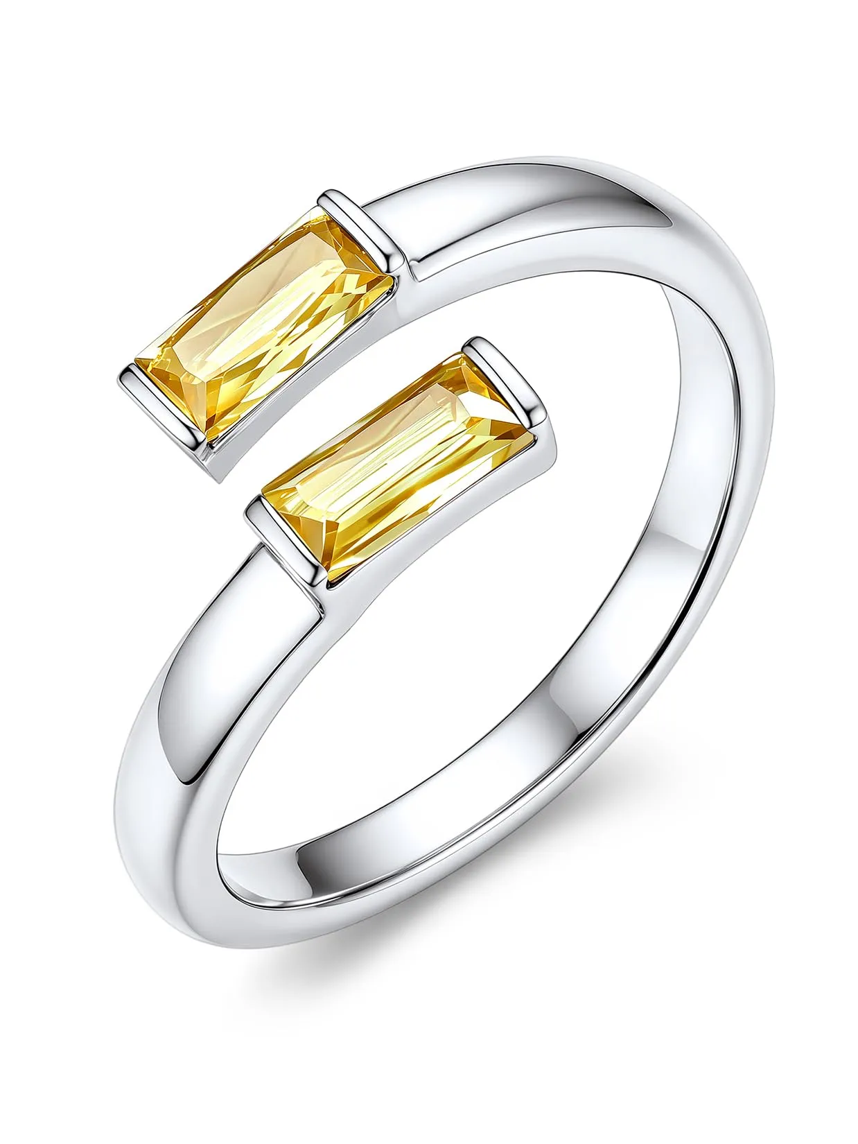 Suplight Anello Donna Argento Regolabile Rettangolare Pietre Portafortuna - immagine 1