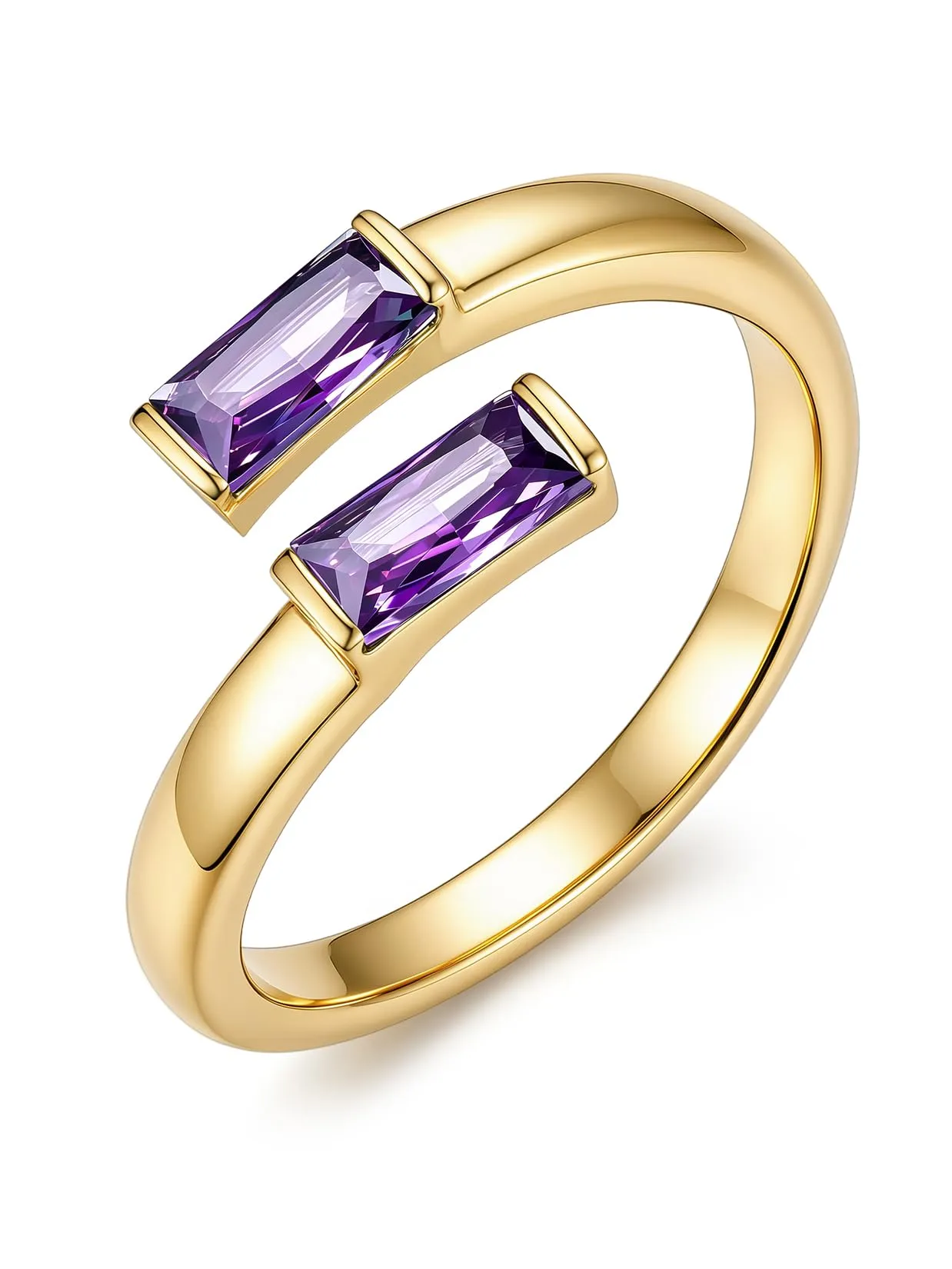 Suplight Anello Donna Oro Regolabile Rettangolare Pietre Portafortuna - immagine 1