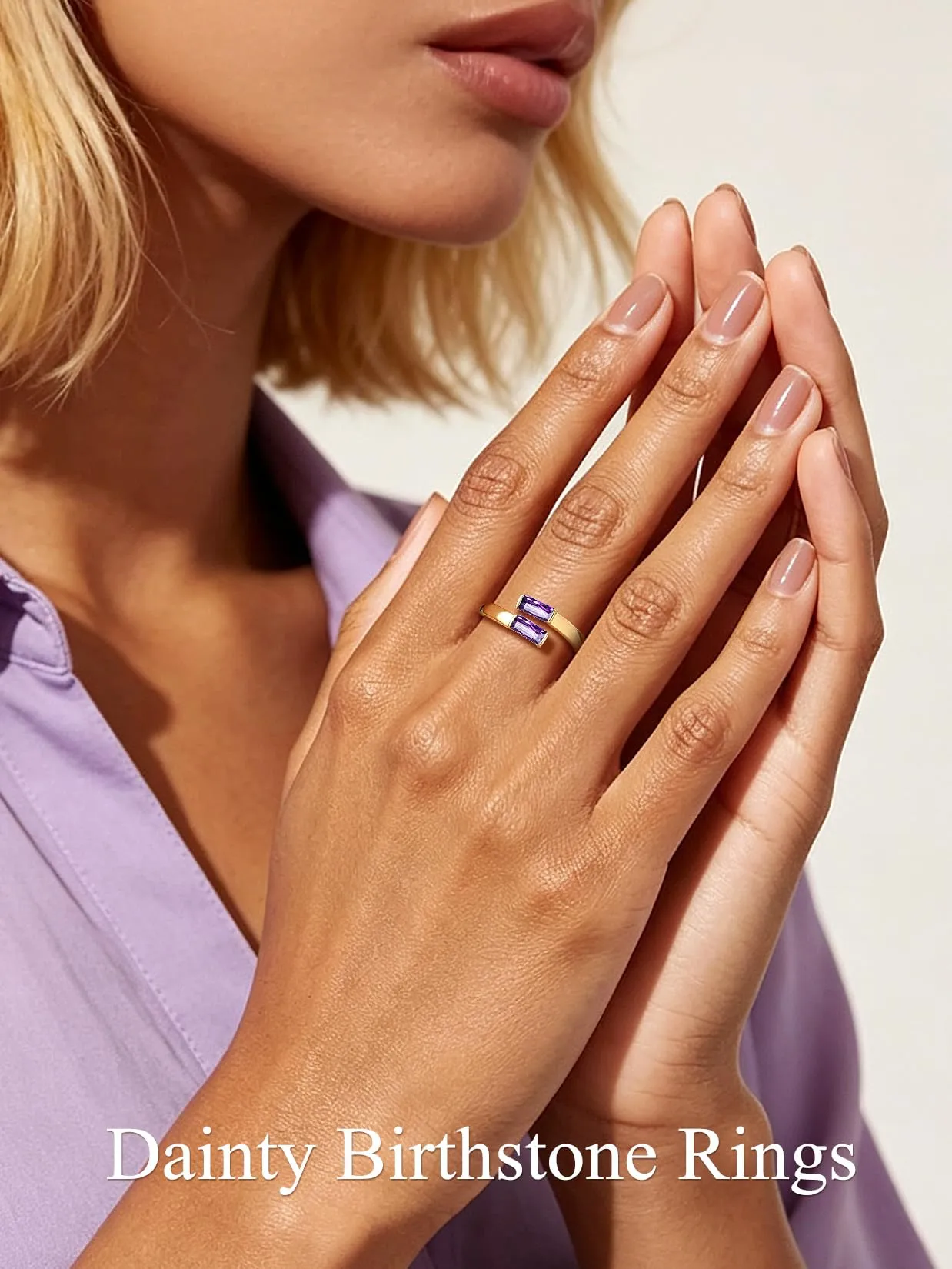 Suplight Anello Donna Oro Regolabile Rettangolare Pietre Portafortuna - immagine 2