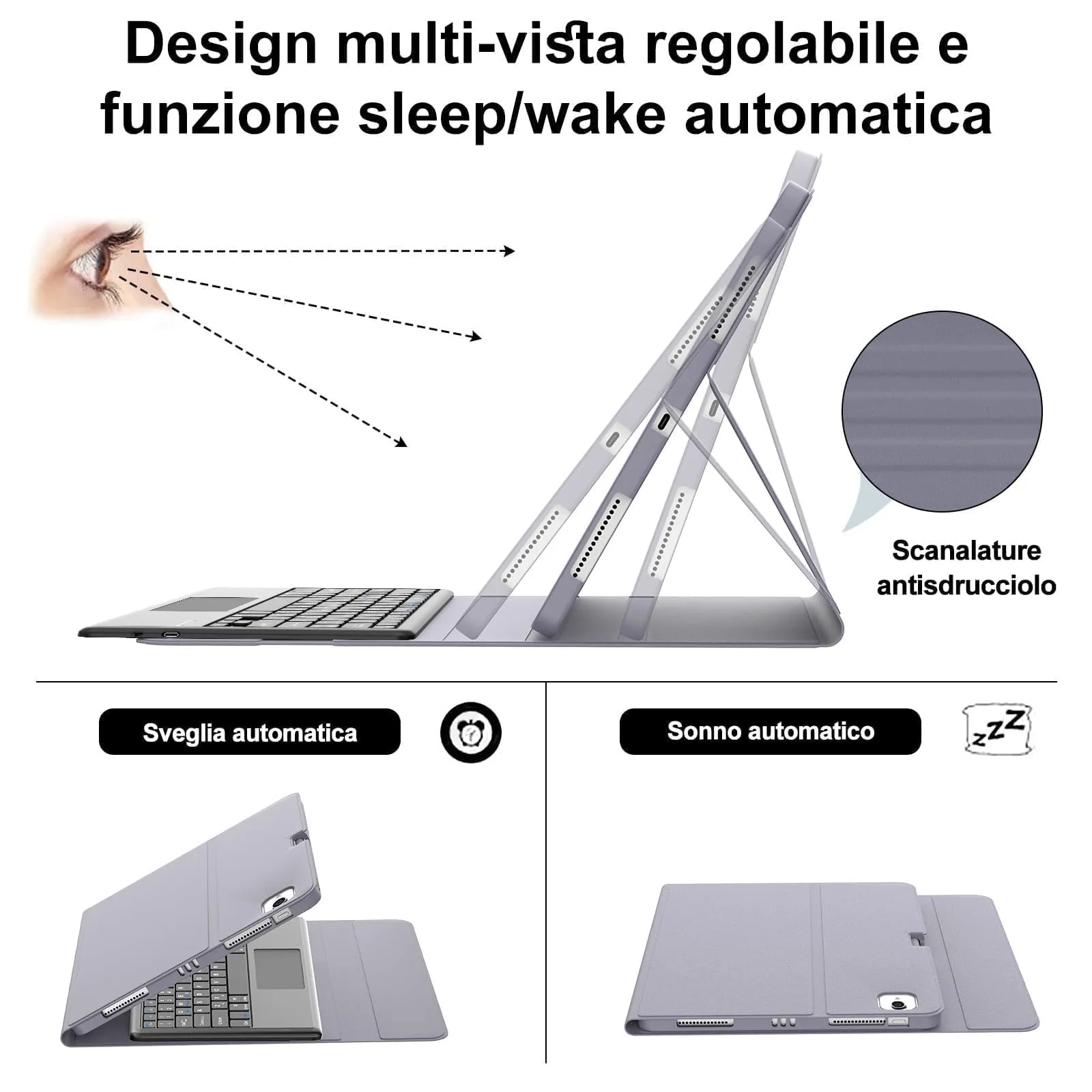 Tastiera Cover per iPad Air 13 M4 2026/M3/M2 13 Pollici/Pro 12.9 6-3 Gen - immagine 6