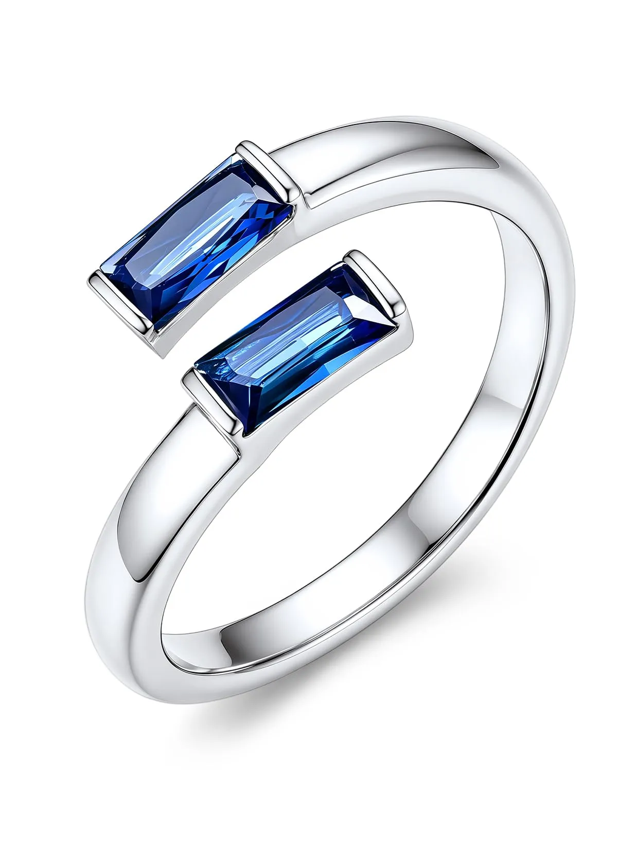 Suplight Anello Donna Argento Regolabile Rettangolare Pietre Portafortuna - immagine 1
