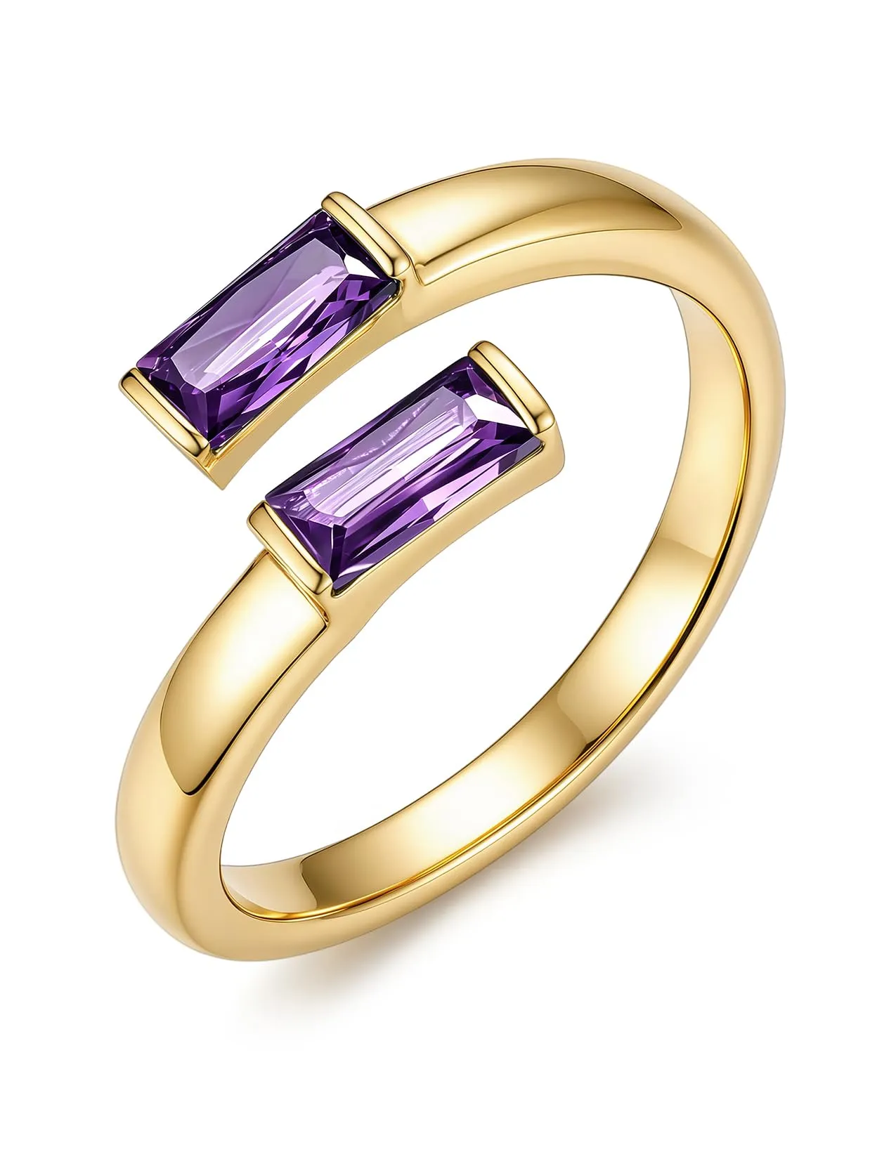Suplight Anello Donna Oro Regolabile Rettangolare Pietre Portafortuna - immagine 1