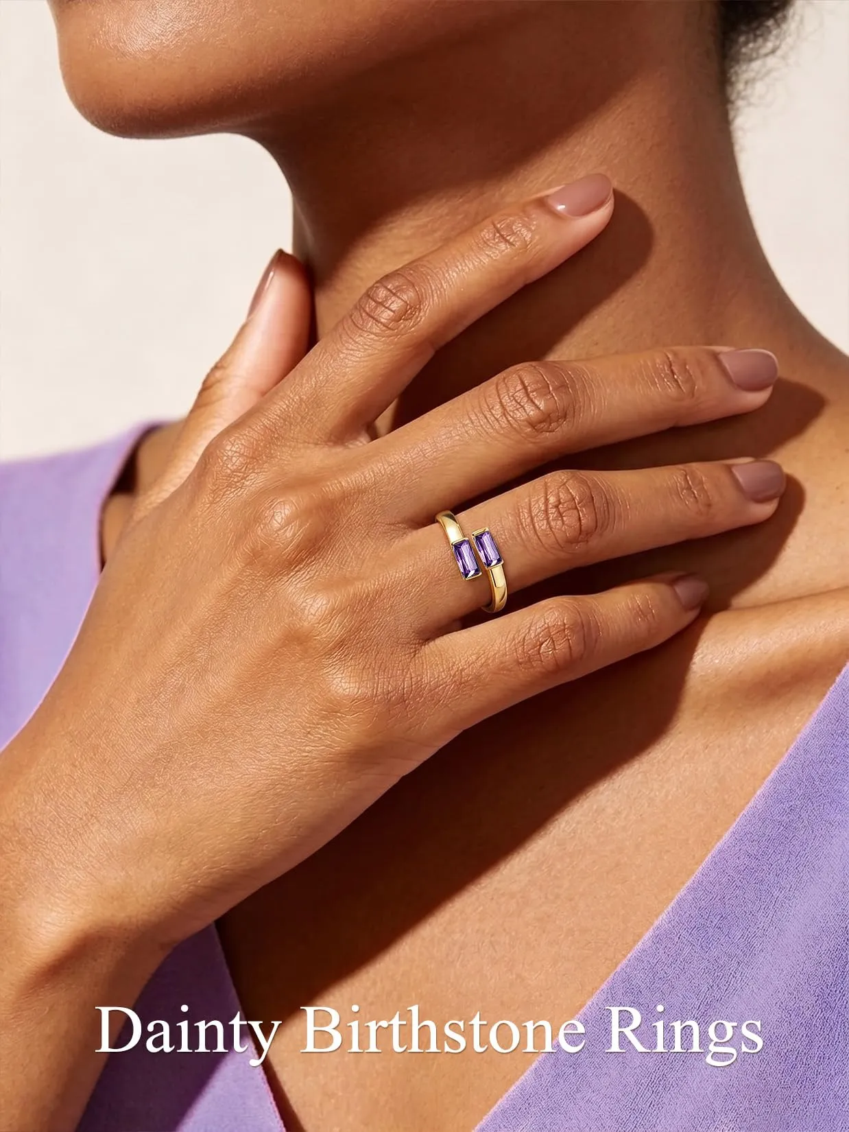 Suplight Anello Donna Oro Regolabile Rettangolare Pietre Portafortuna - immagine 2