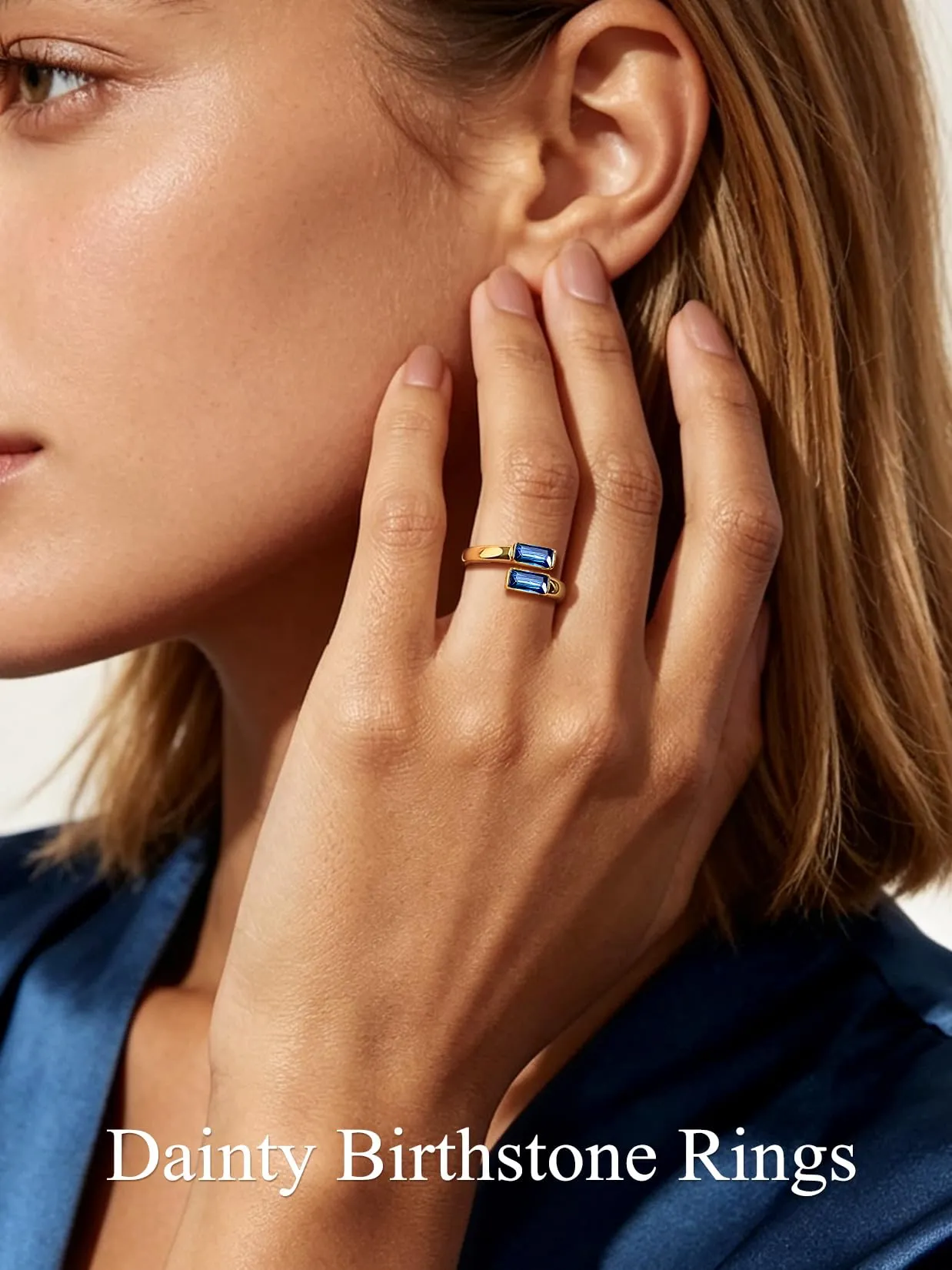 Suplight Anello Donna Oro Regolabile Rettangolare Pietre Portafortuna - immagine 2