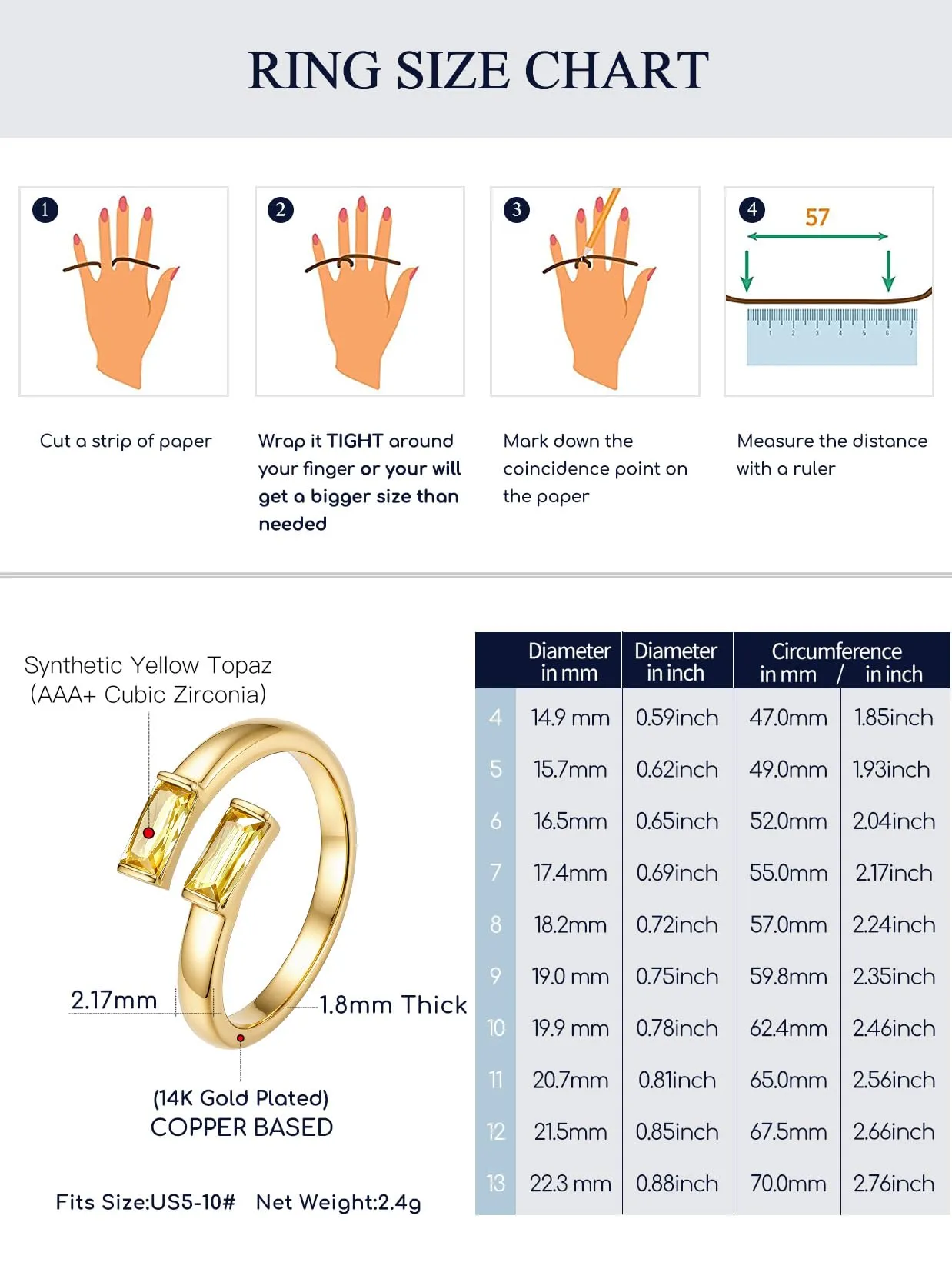 Suplight Anello Donna Oro Regolabile Rettangolare Pietre Portafortuna - immagine 5