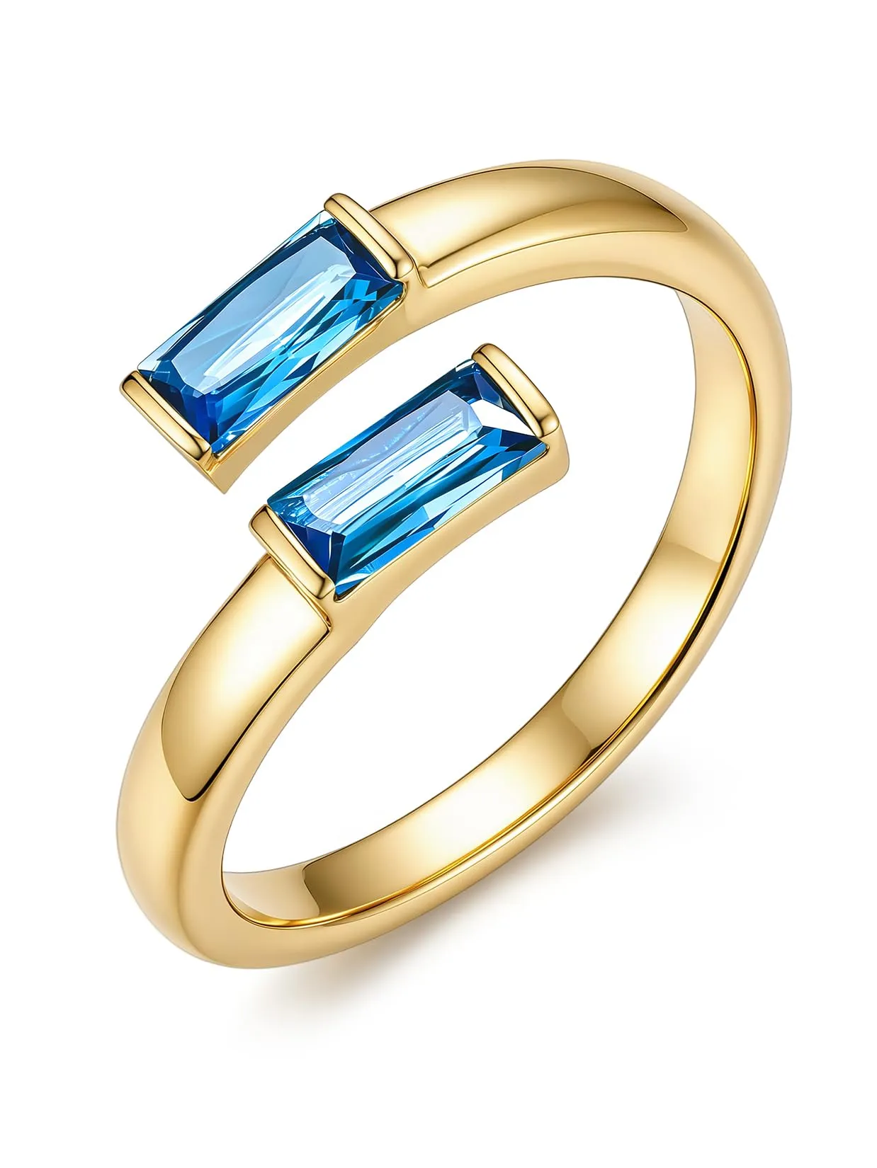Suplight Anello Donna Oro Regolabile Rettangolare Pietre Portafortuna - immagine 1