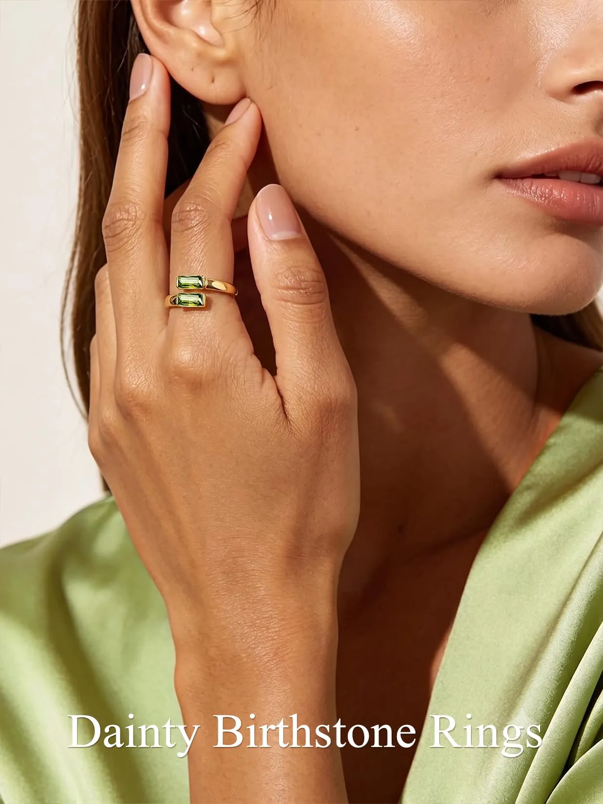 Suplight Anello Donna Oro Regolabile Rettangolare Pietre Portafortuna - immagine 2