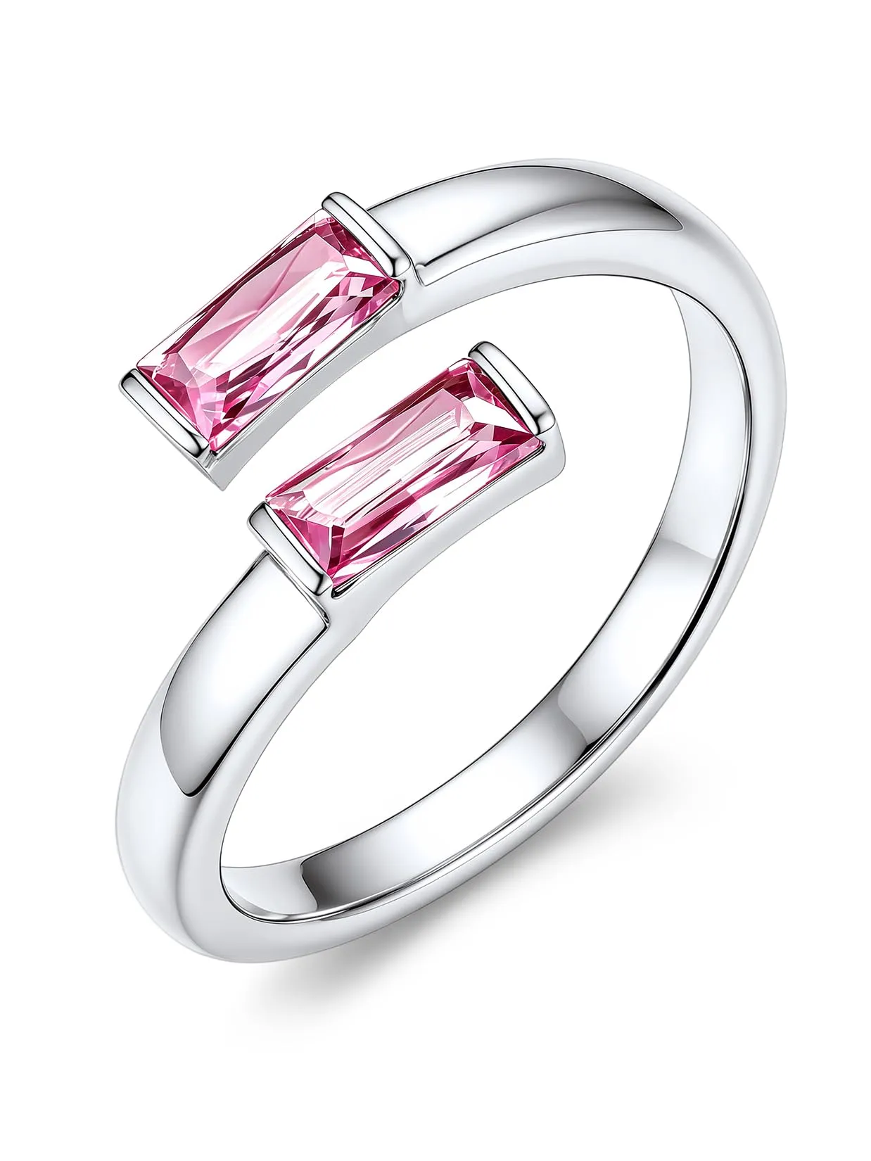 Suplight Anello Donna Argento Regolabile Rettangolare Pietre Portafortuna - immagine 1