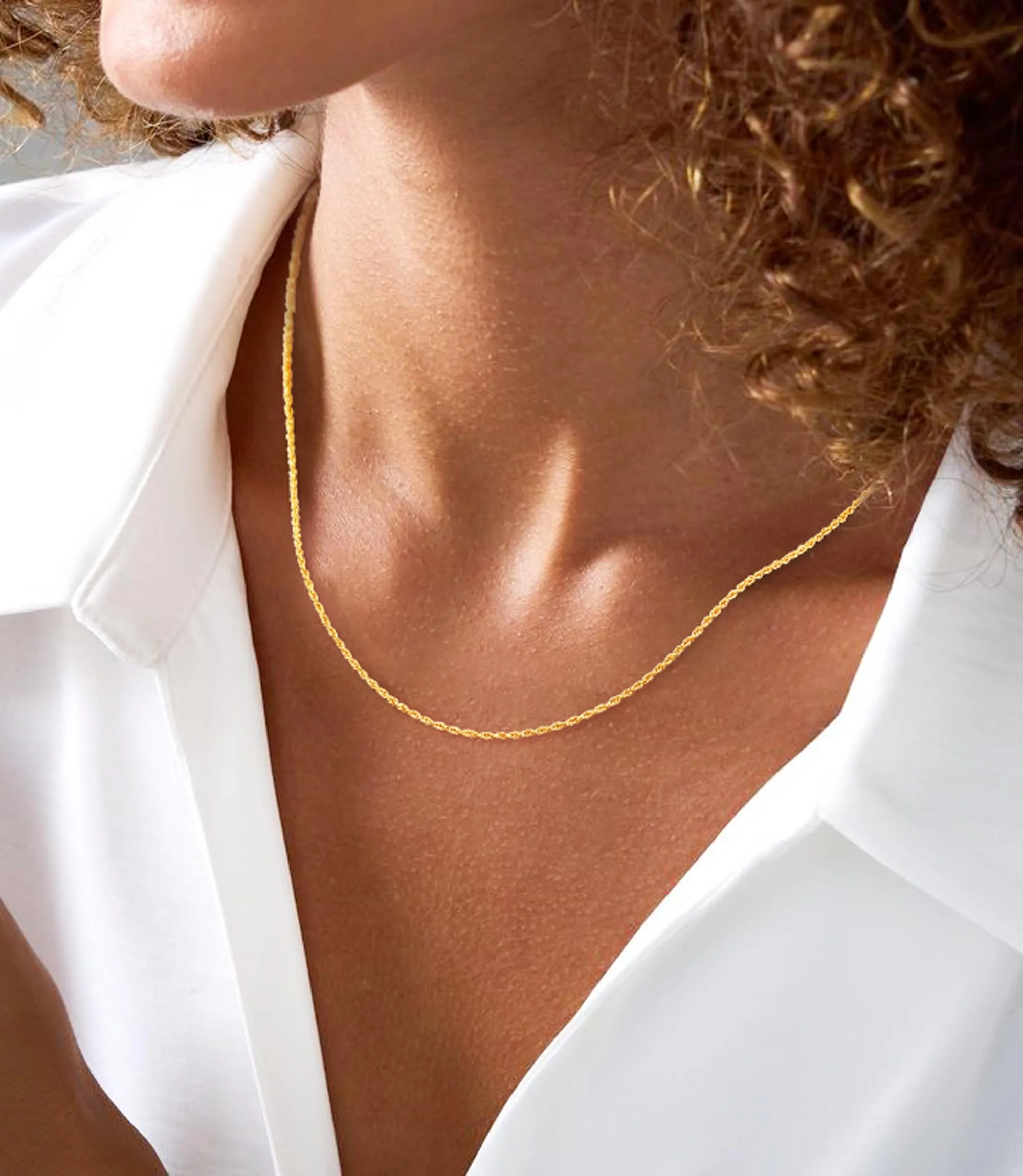 Catenina Donna Oro Collana Oro Acciaio Senza Ciondolo Catena Gold Chain - immagine 6