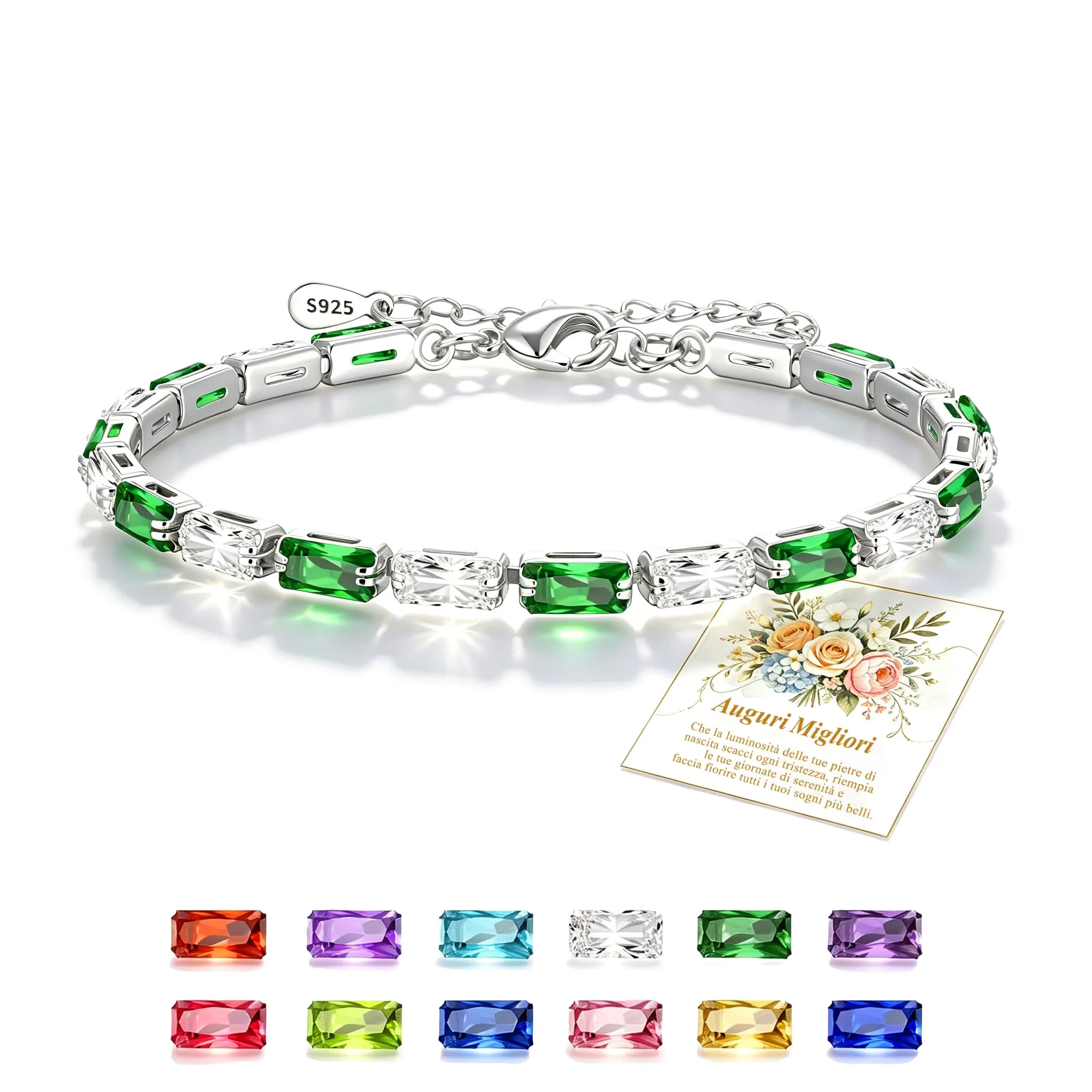 Rajputana Bracciale Da Donna In Argento Sterling 925 Bracciale Tennis Jewellery Regalo Di Compleanno Natale Per Lei Donne Silver Bracelet Fidanzate - immagine 1