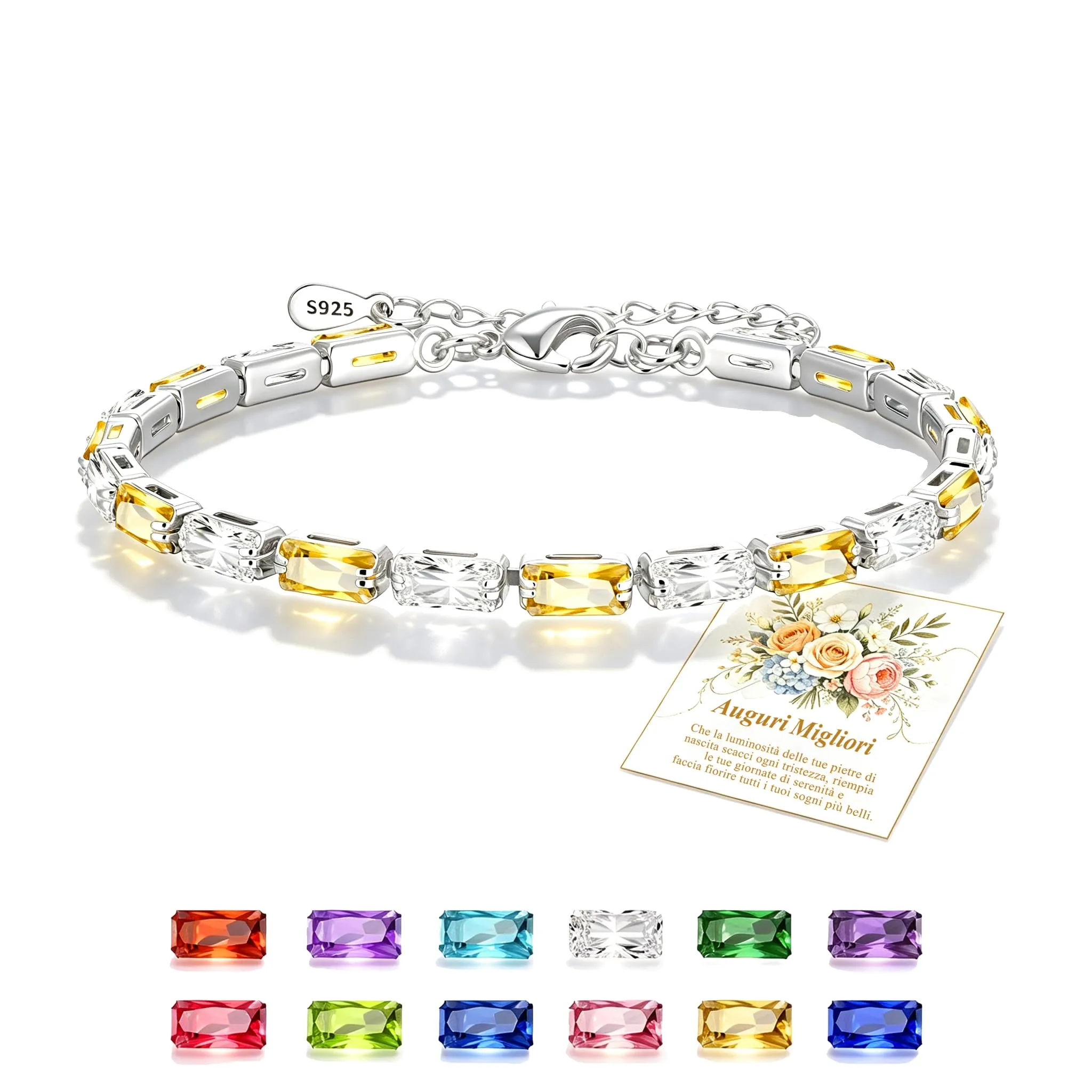 Rajputana Bracciale Da Donna In Argento Sterling 925 Bracciale Tennis Jewellery Regalo Di Compleanno Natale Per Lei Donne Silver Bracelet Fidanzate - immagine 1
